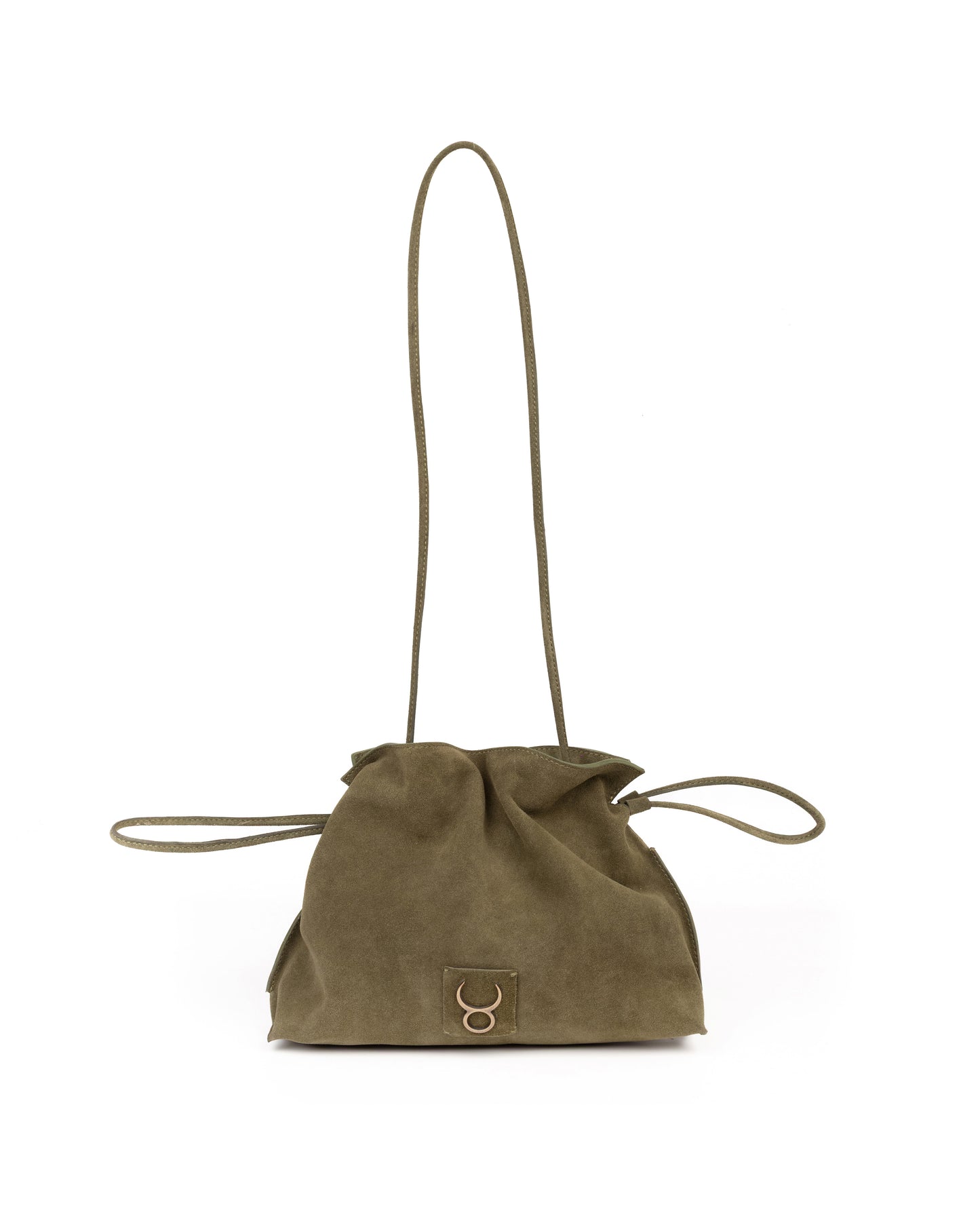 Bolso Antonia Slouchy Piel Gamuza Verde Olivo