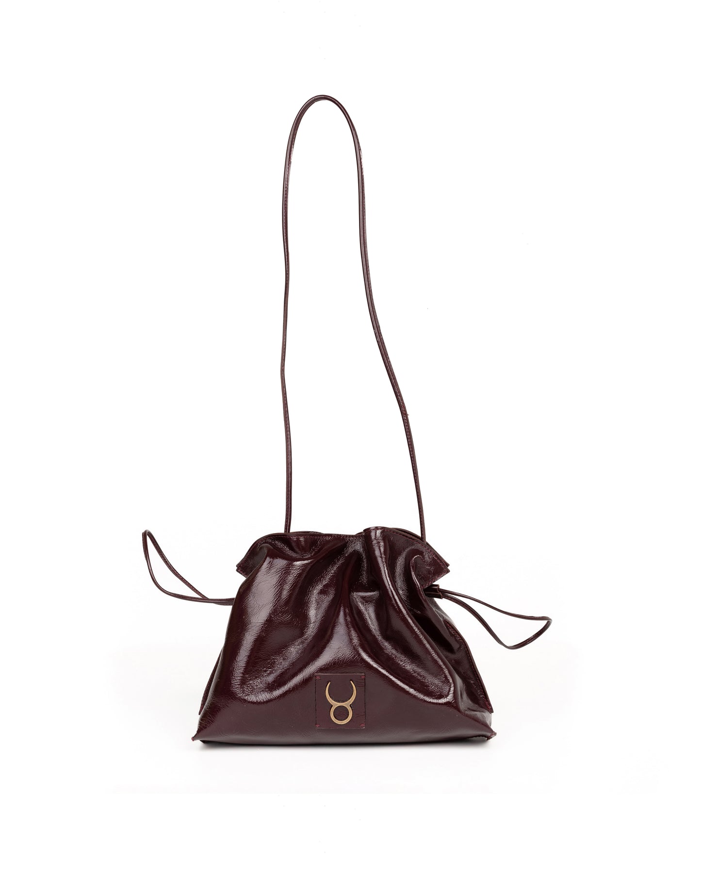 Bolso Antonia Slouchy Piel Charol Vino