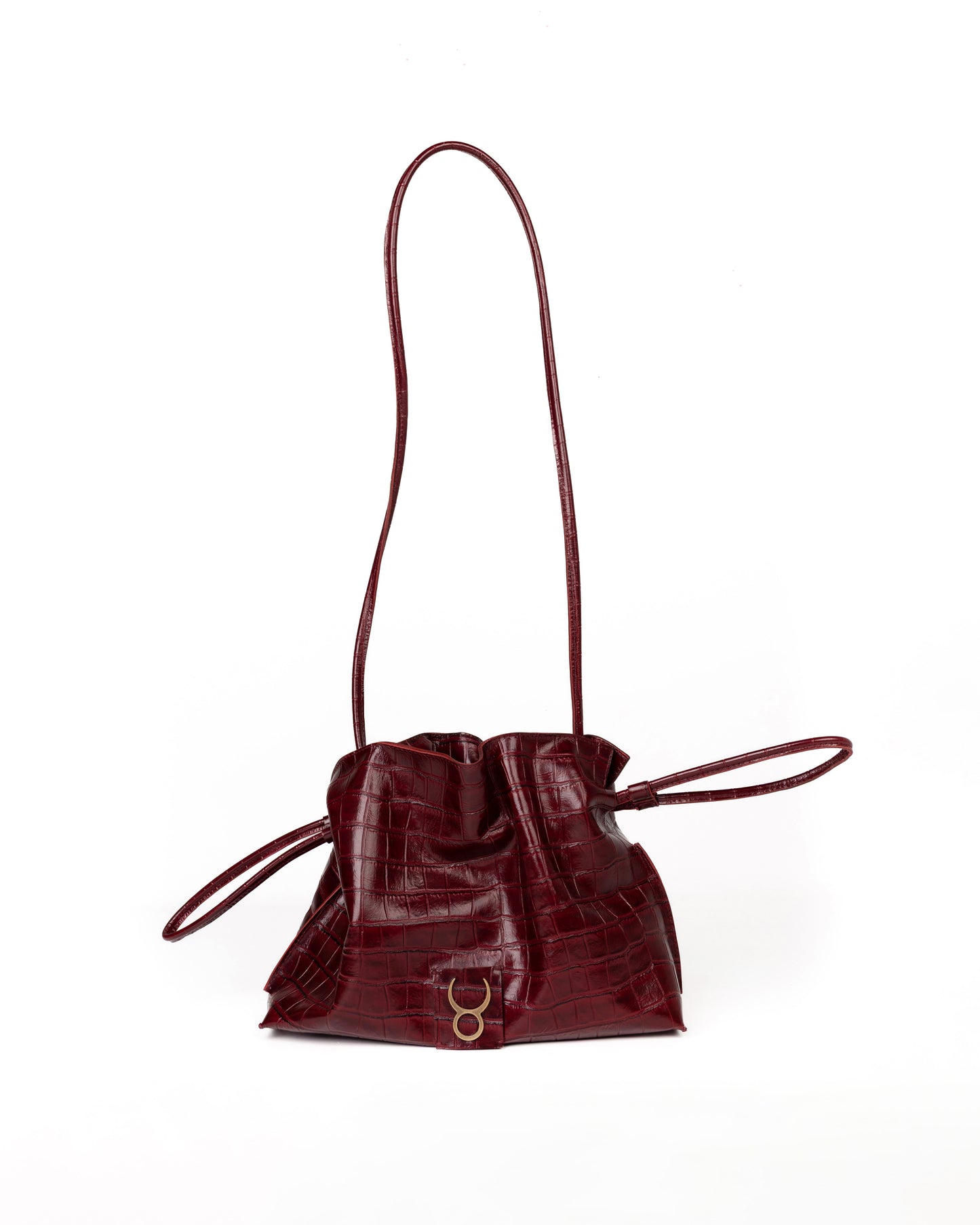 Bolso Antonia Slouchy Piel Estampado Coco Burdeos