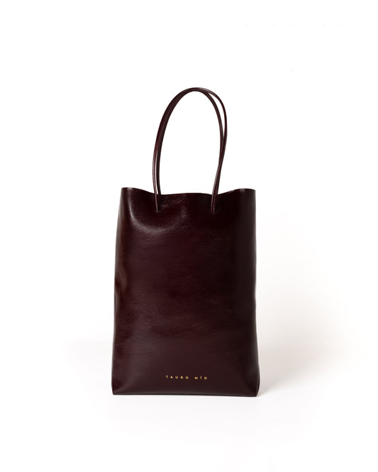 Bolso Square Bag Piel Charol Vino