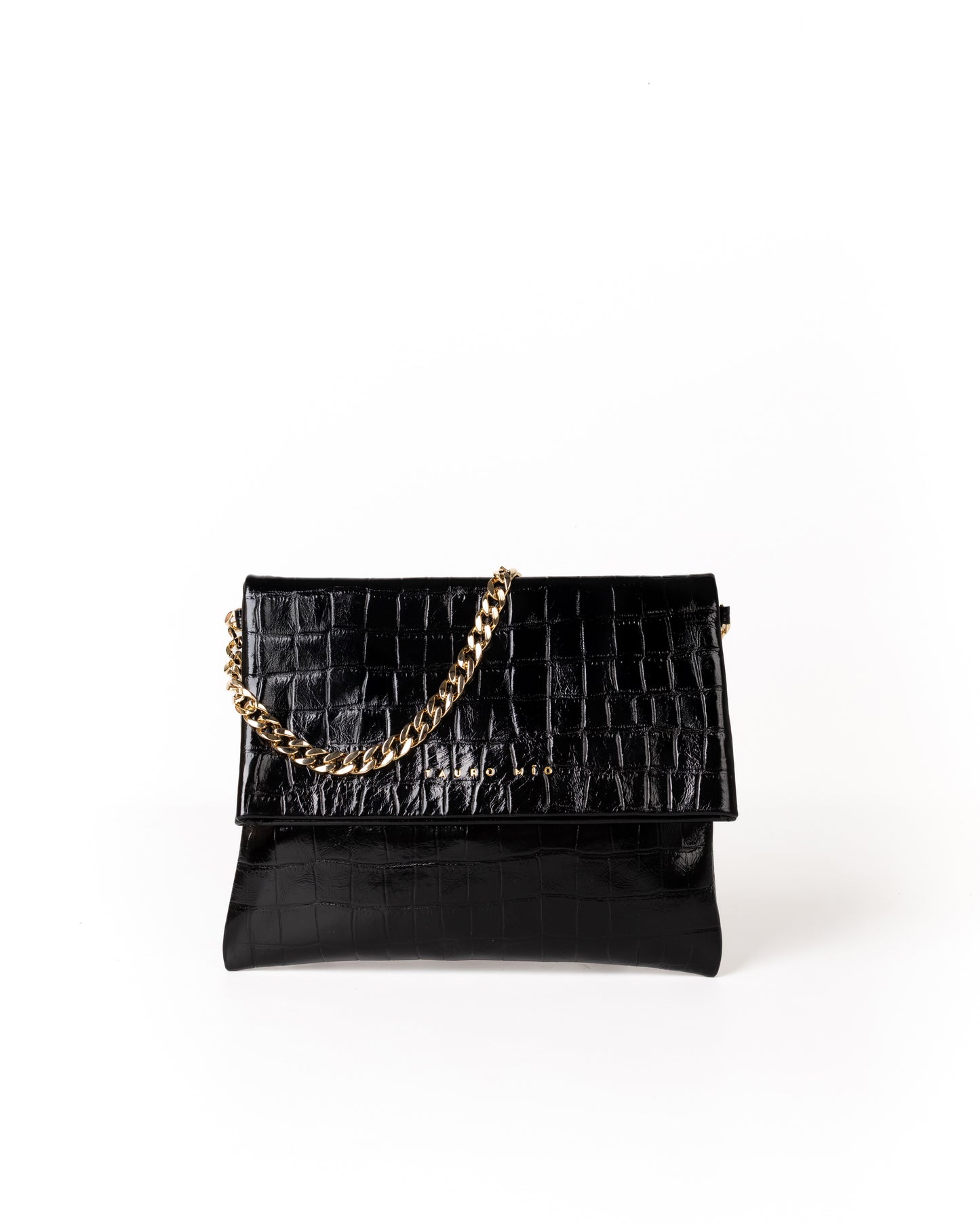 Coco Clutch Piel Estampado Coco Negro
