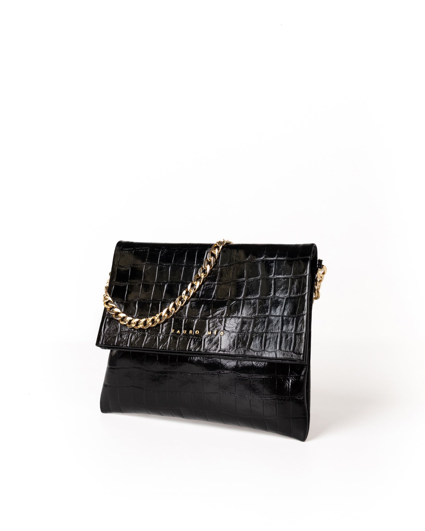 Coco Clutch Piel Estampado Coco Negro