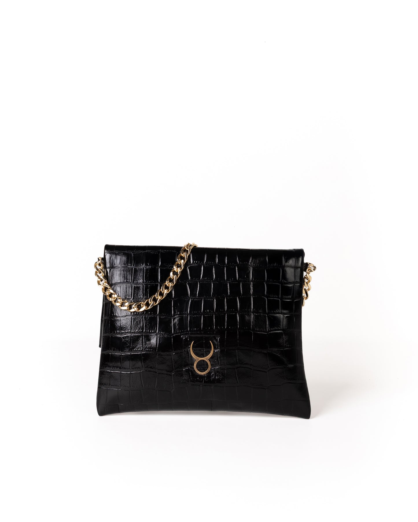 Coco Clutch Piel Estampado Coco Negro