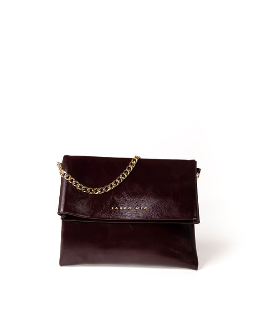 Coco Clutch Piel Charol Vino
