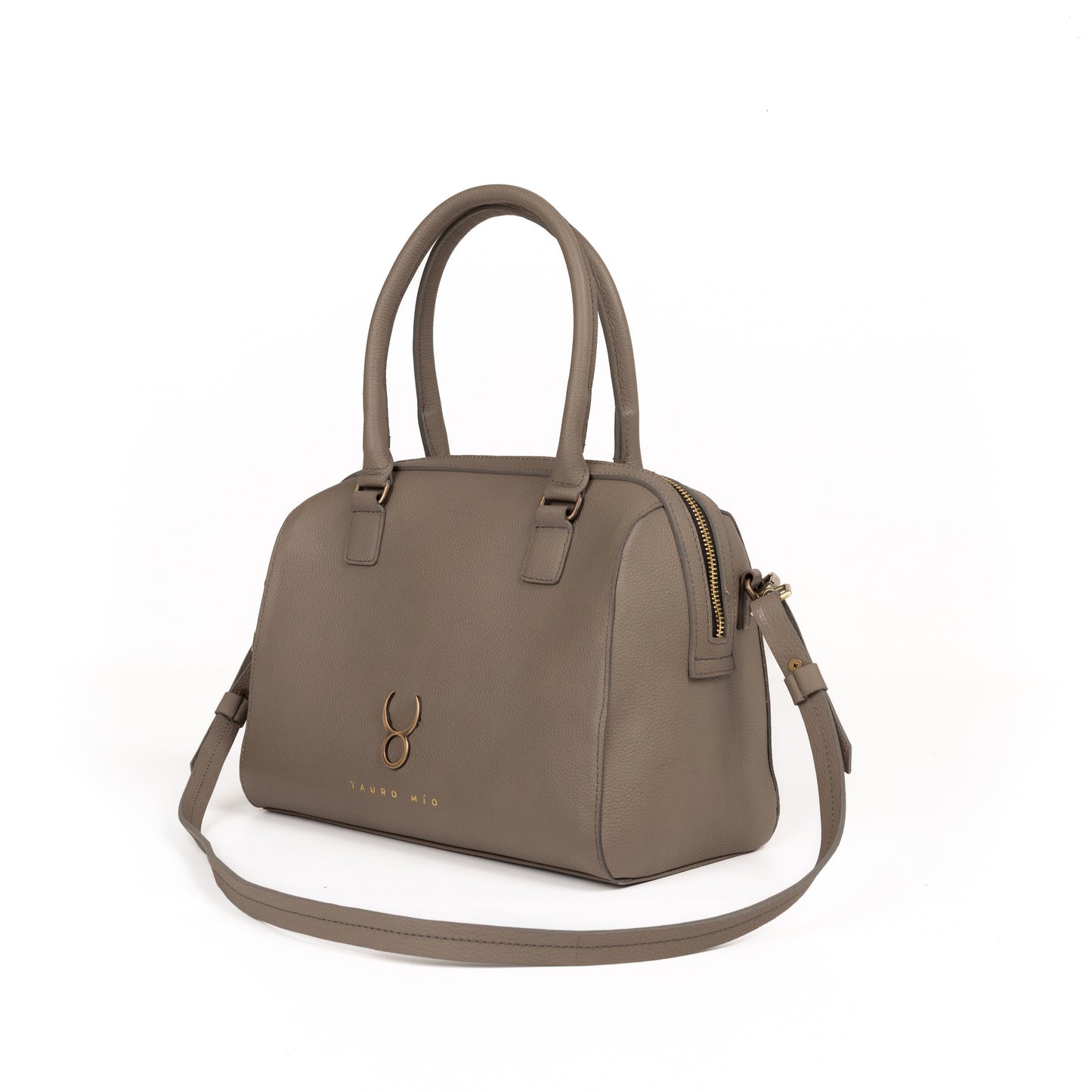 Bolso Bowling Bag Piel Taupe