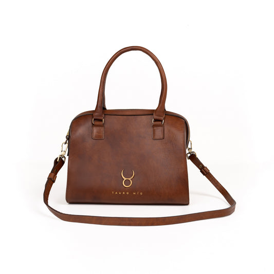 Bolso Bowling Bag Piel Caoba