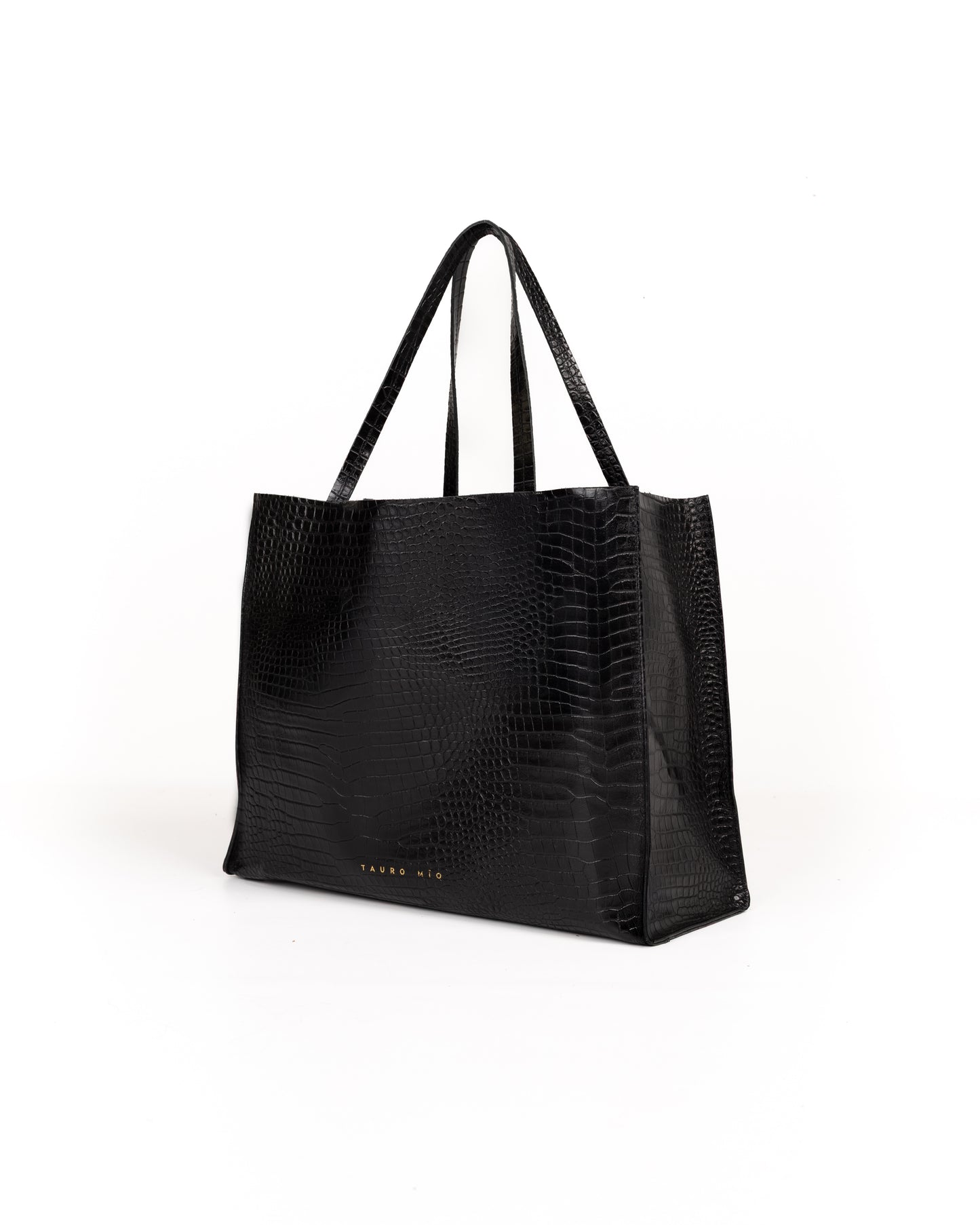 Bolso Rose Tote Piel Estampado Aligator Negro