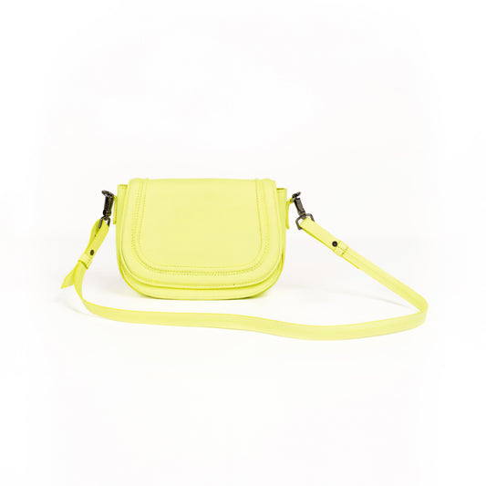 Crossbody Piel Amarillo Neón