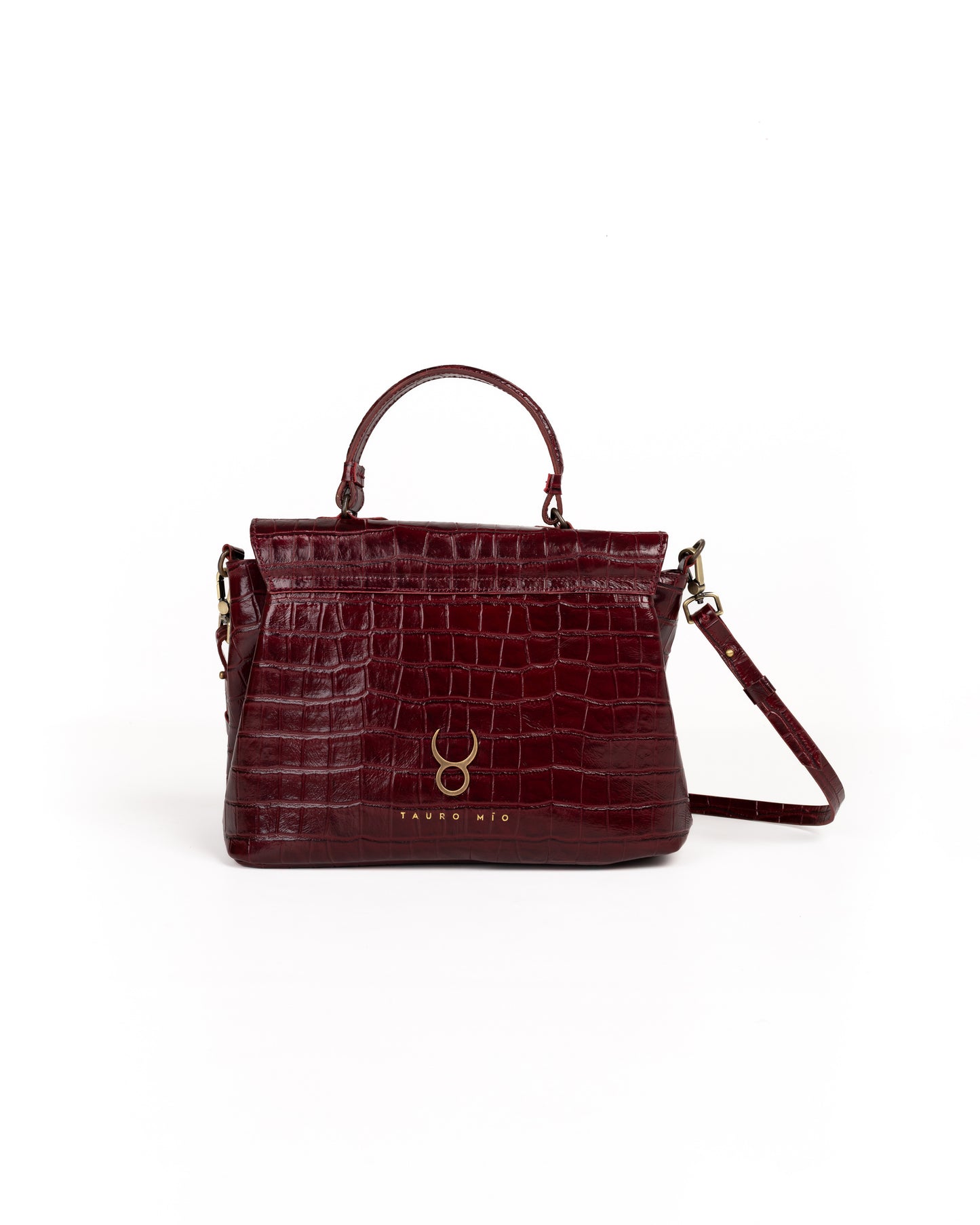 Bolso Doctor Bag Piel Estampado Coco Burdeos