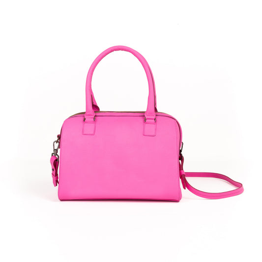 Bolso Bowling Bag Piel Fucsia