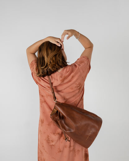 Bolso Bucket Bag Piel Curry