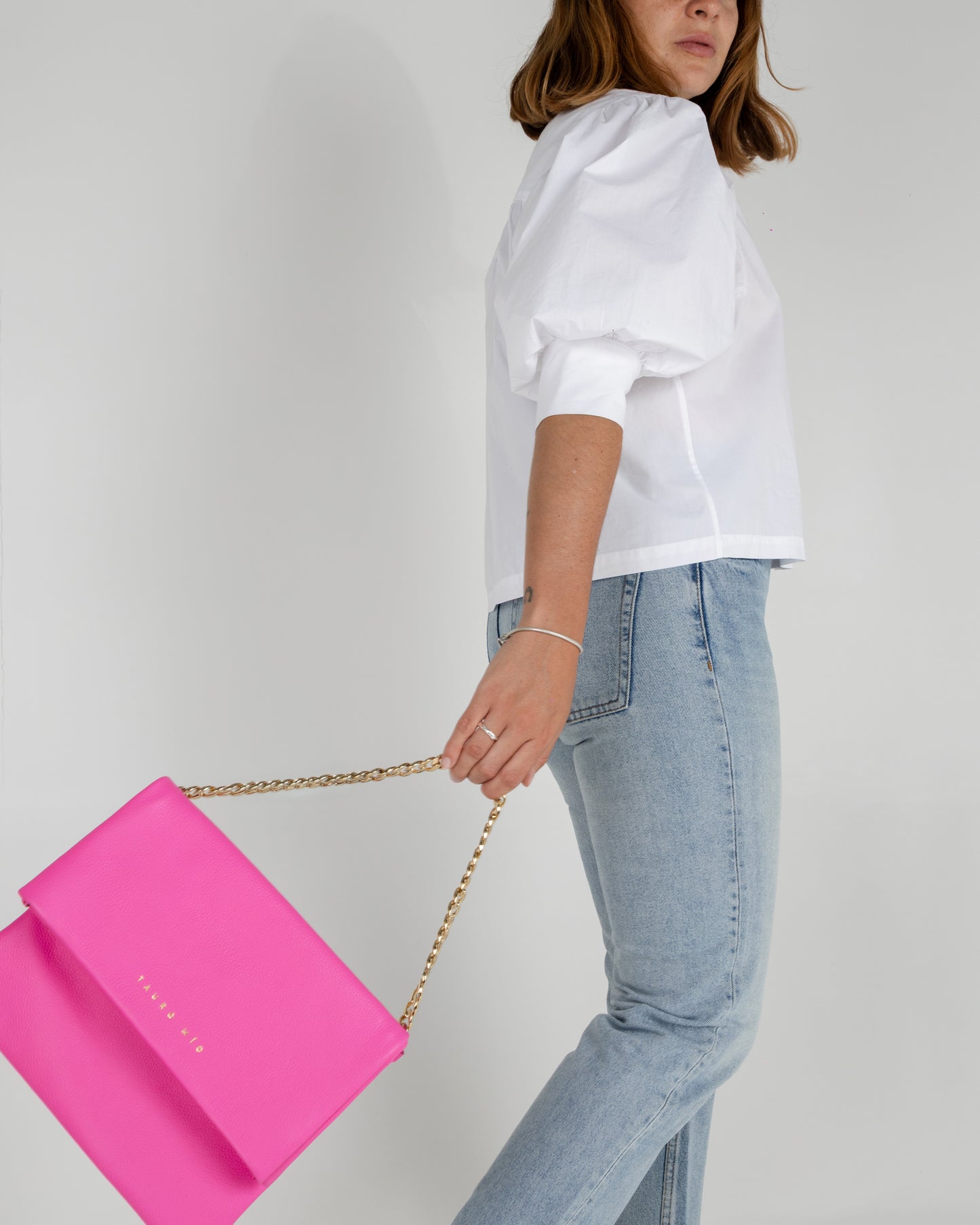 Coco Clutch Piel Fucsia