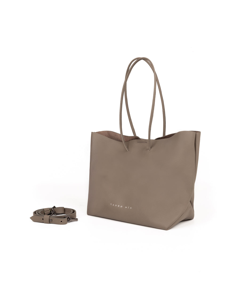 Bolso Half Tote Piel Taupe