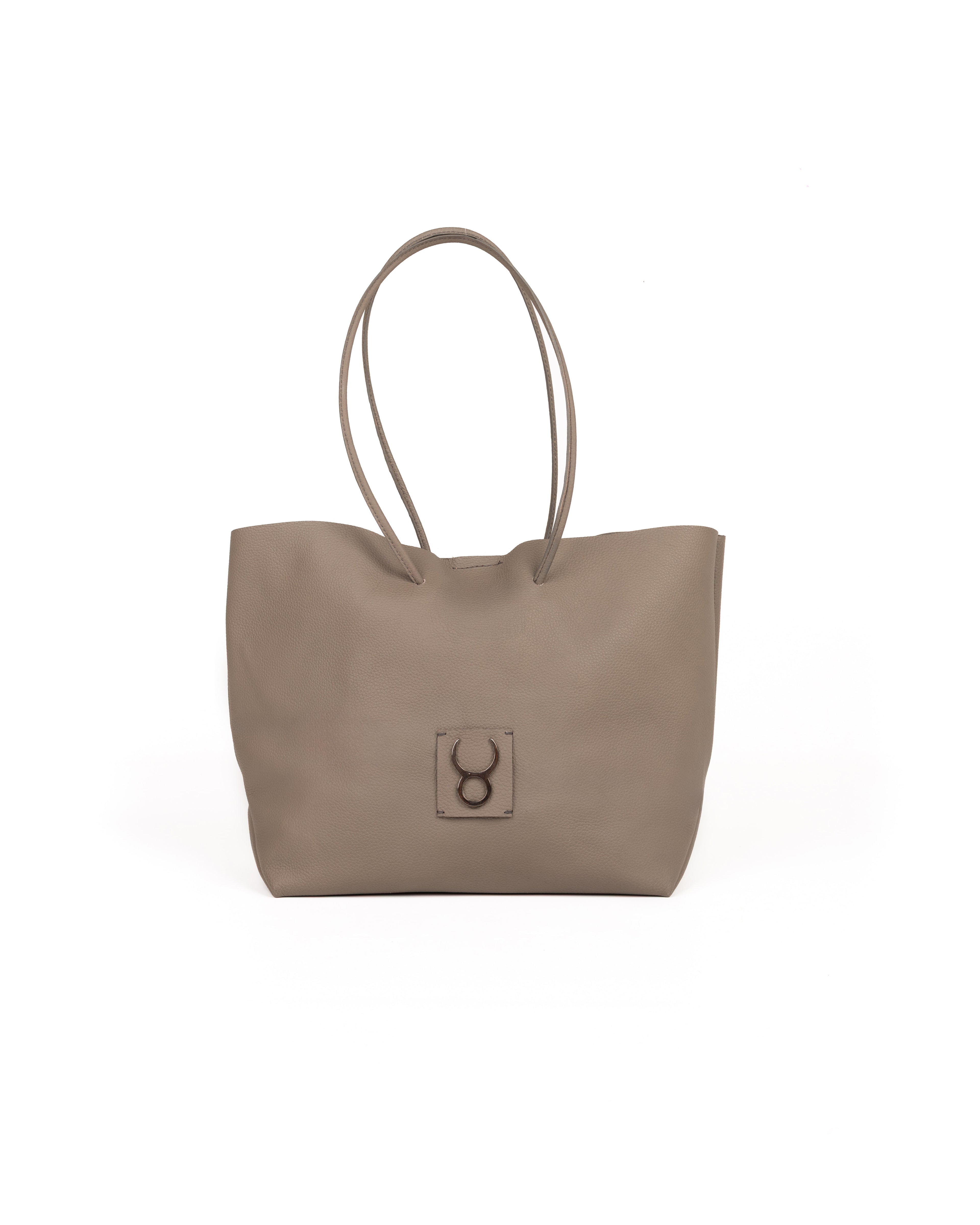 Bolso Half Tote Piel Taupe