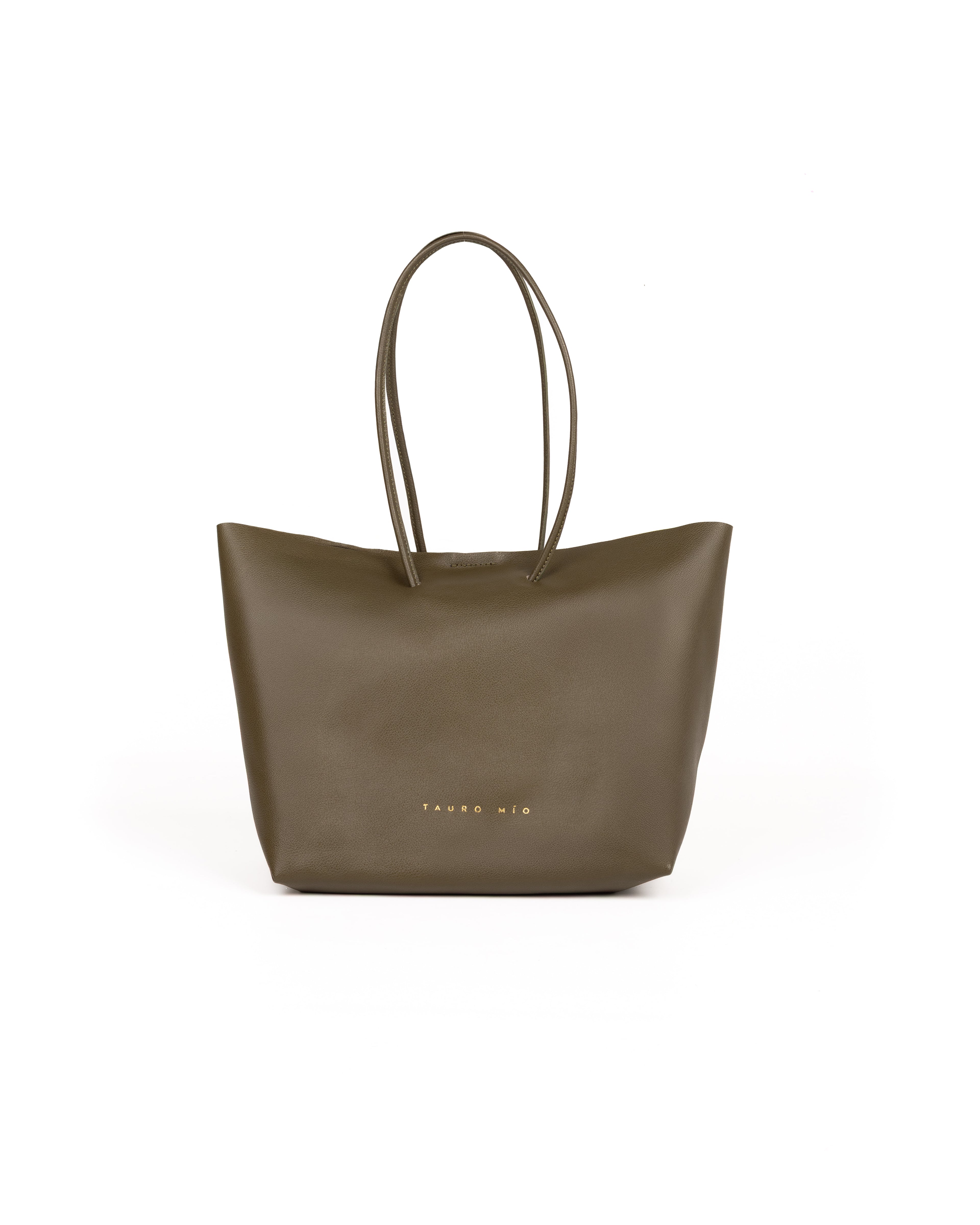 Bolso Half Tote Piel Verde Olivo