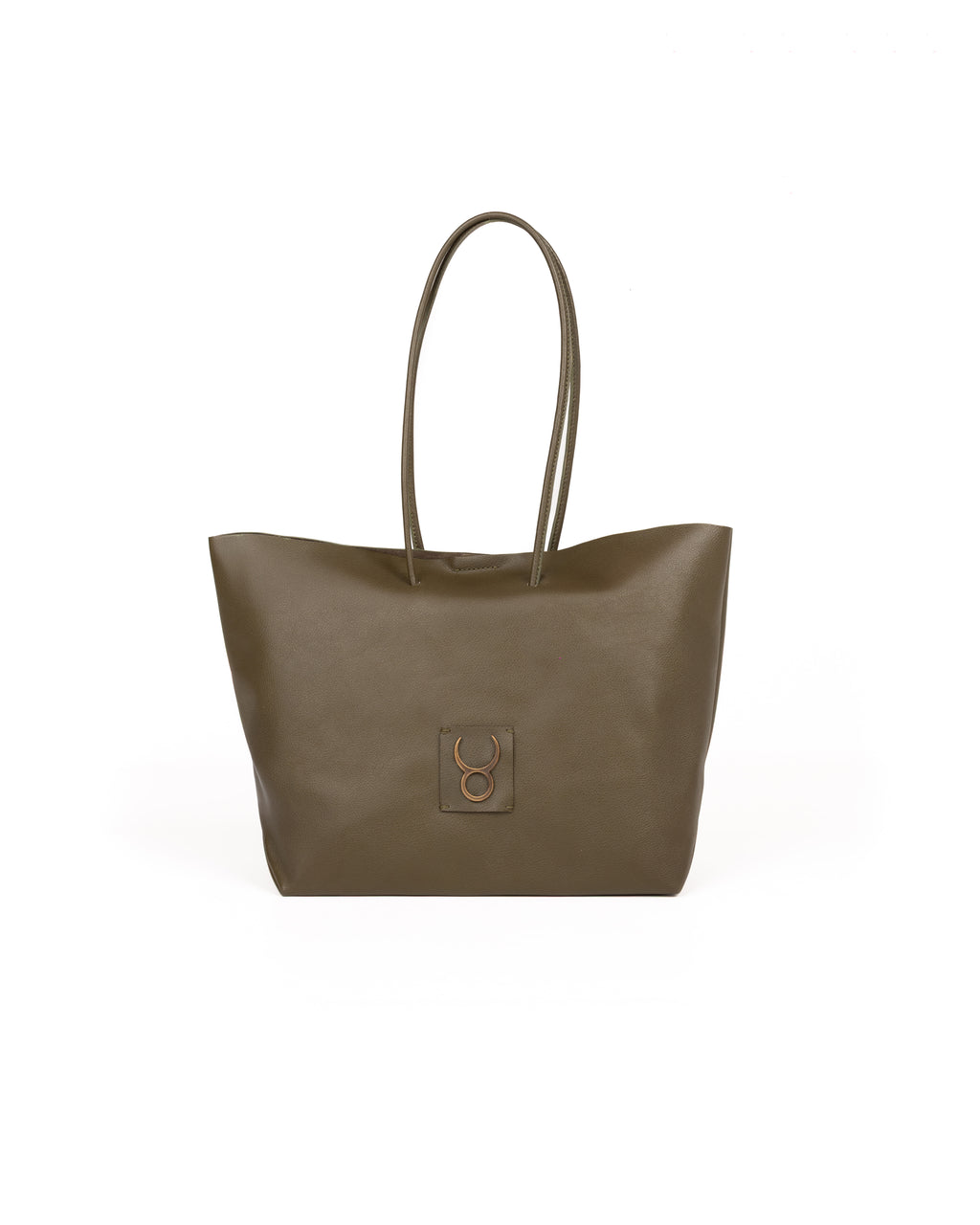Bolso Half Tote Piel Verde Olivo