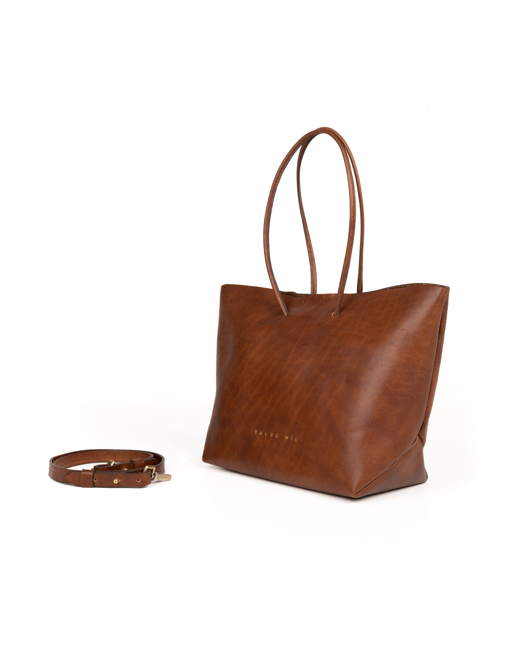 Bolso Half Tote Piel Caoba