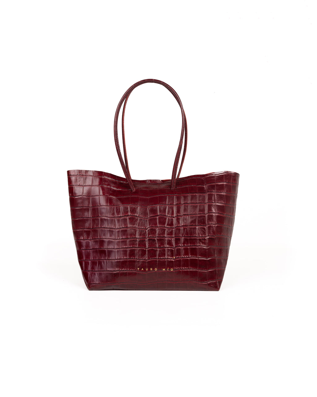 Bolso Half Tote Piel Estampado Coco Burdeos