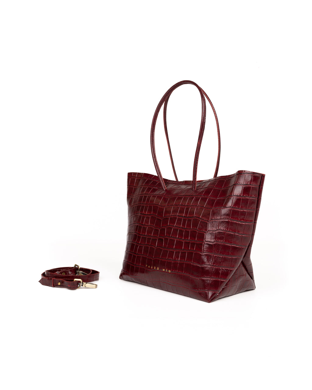 Bolso Half Tote Piel Estampado Coco Burdeos