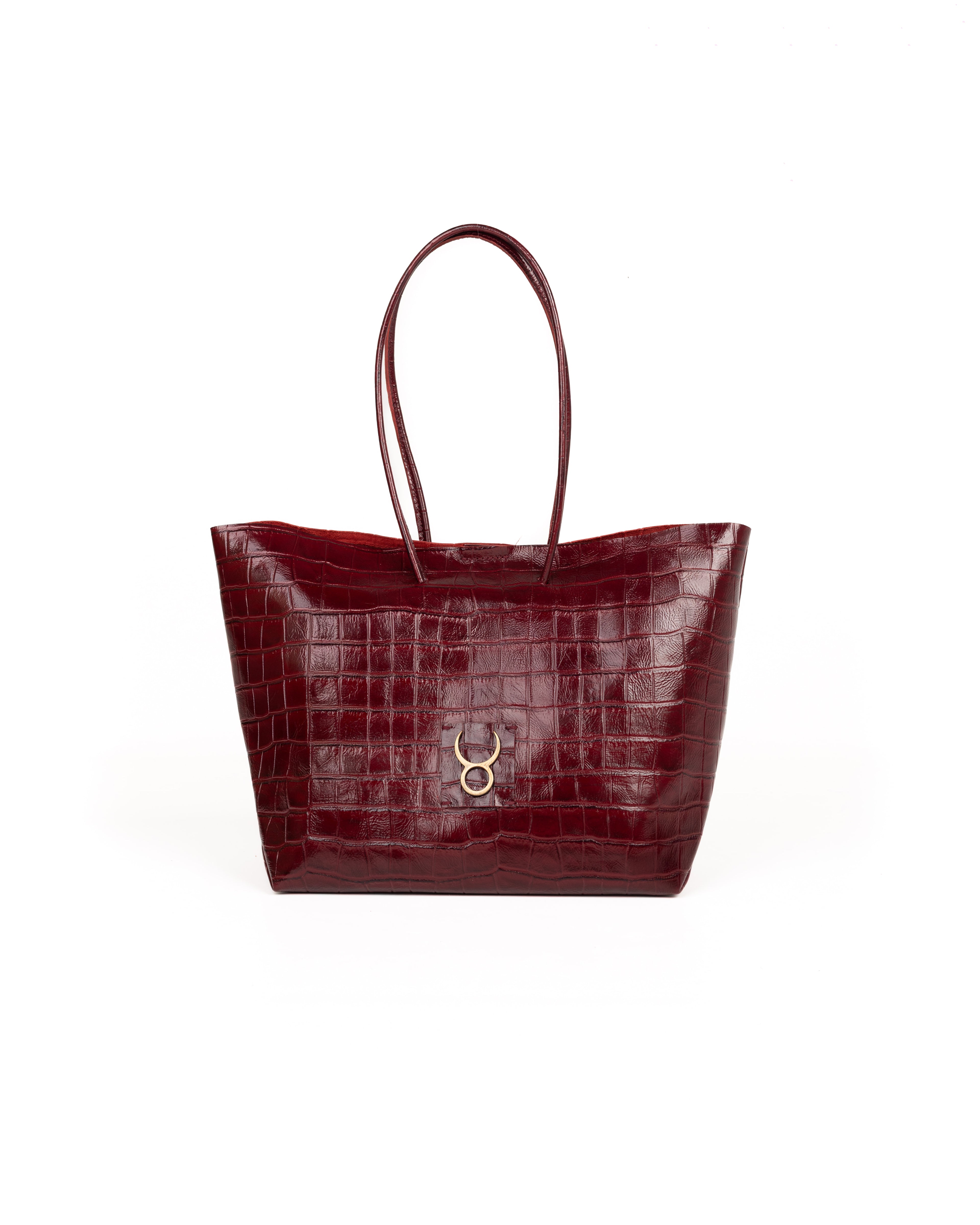 Bolso Half Tote Piel Estampado Coco Burdeos