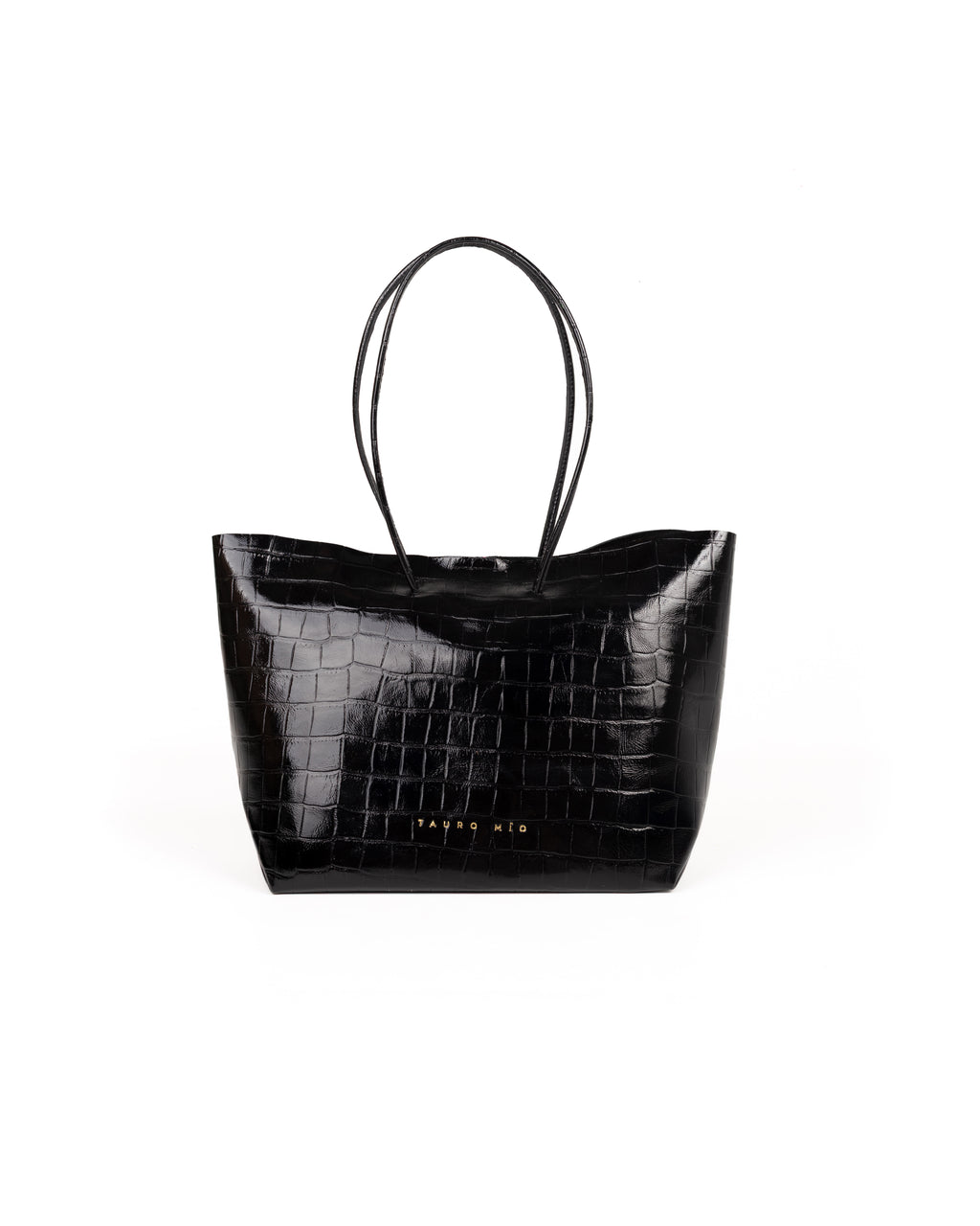 Bolso Half Tote Piel Estampado Coco Negro
