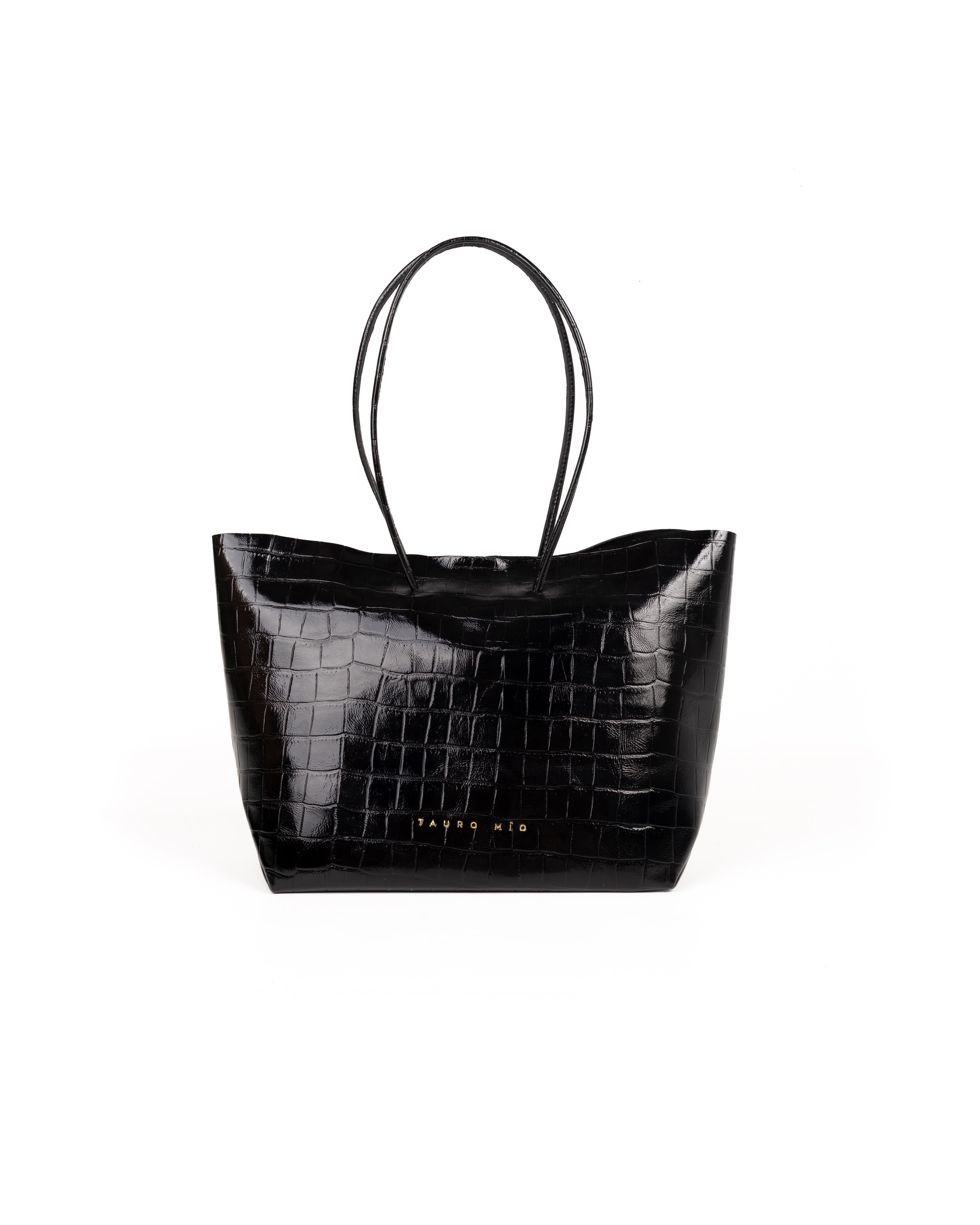 Bolso Half Tote Piel Estampado Coco Negro