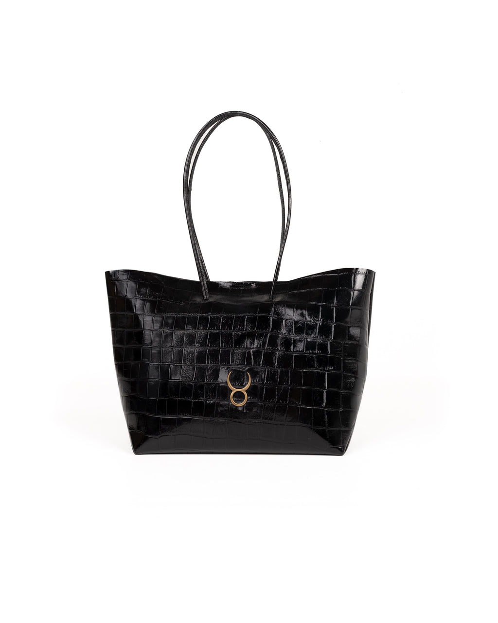 Bolso Half Tote Piel Estampado Coco Negro