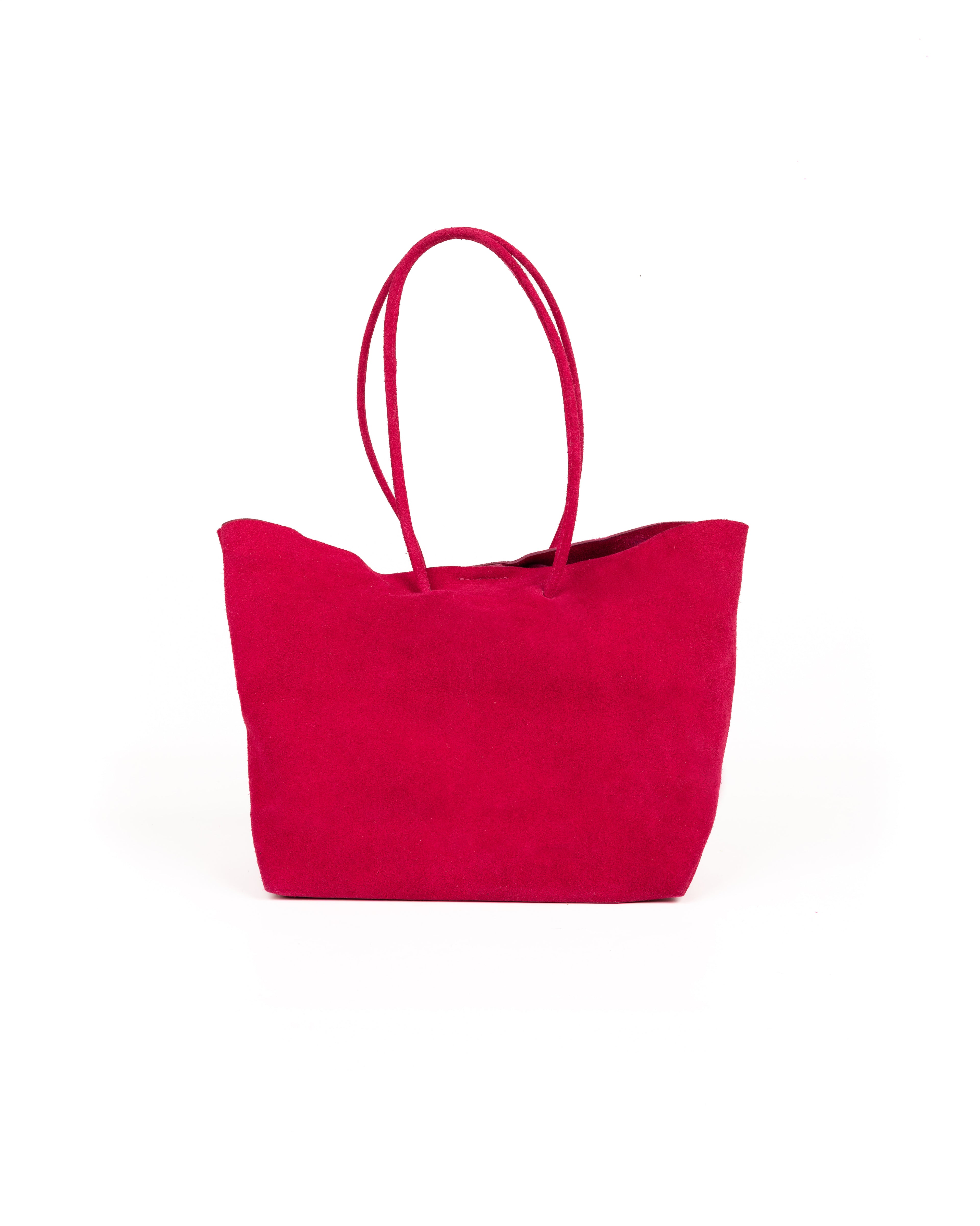 Bolso Half Tote Piel Gamuza Fucsia