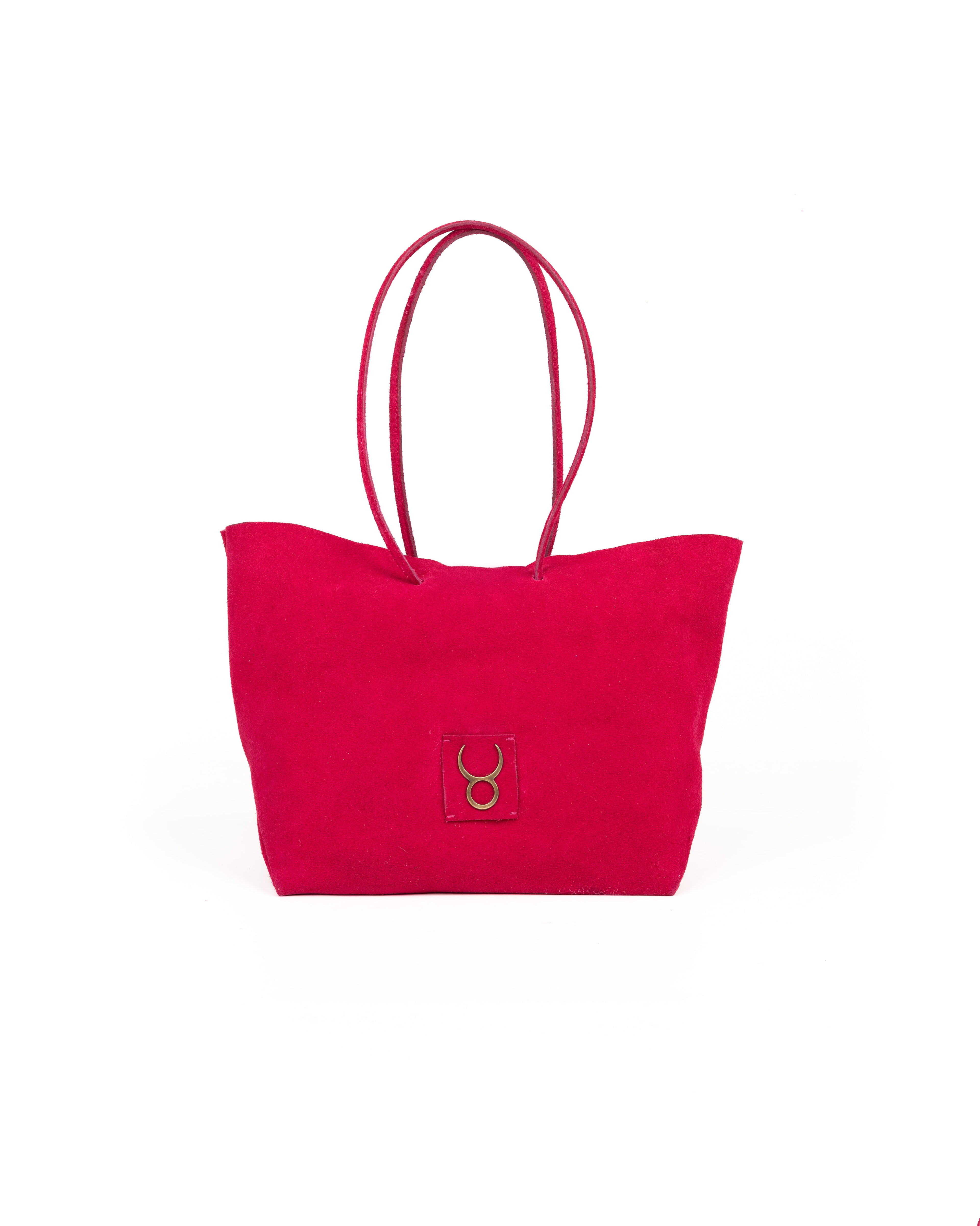 Bolso Half Tote Piel Gamuza Fucsia