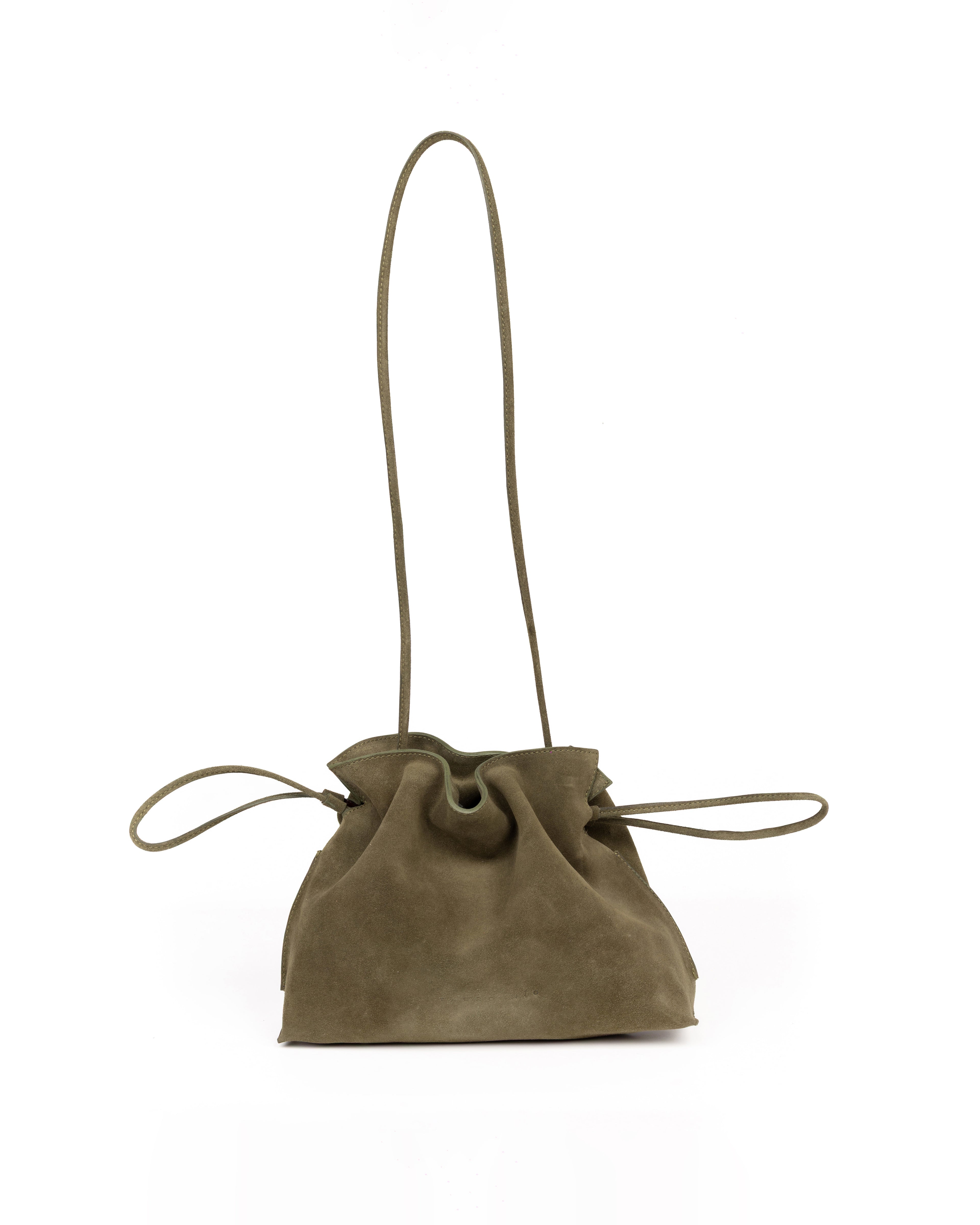 Bolso Antonia Slouchy Piel Gamuza Verde Olivo