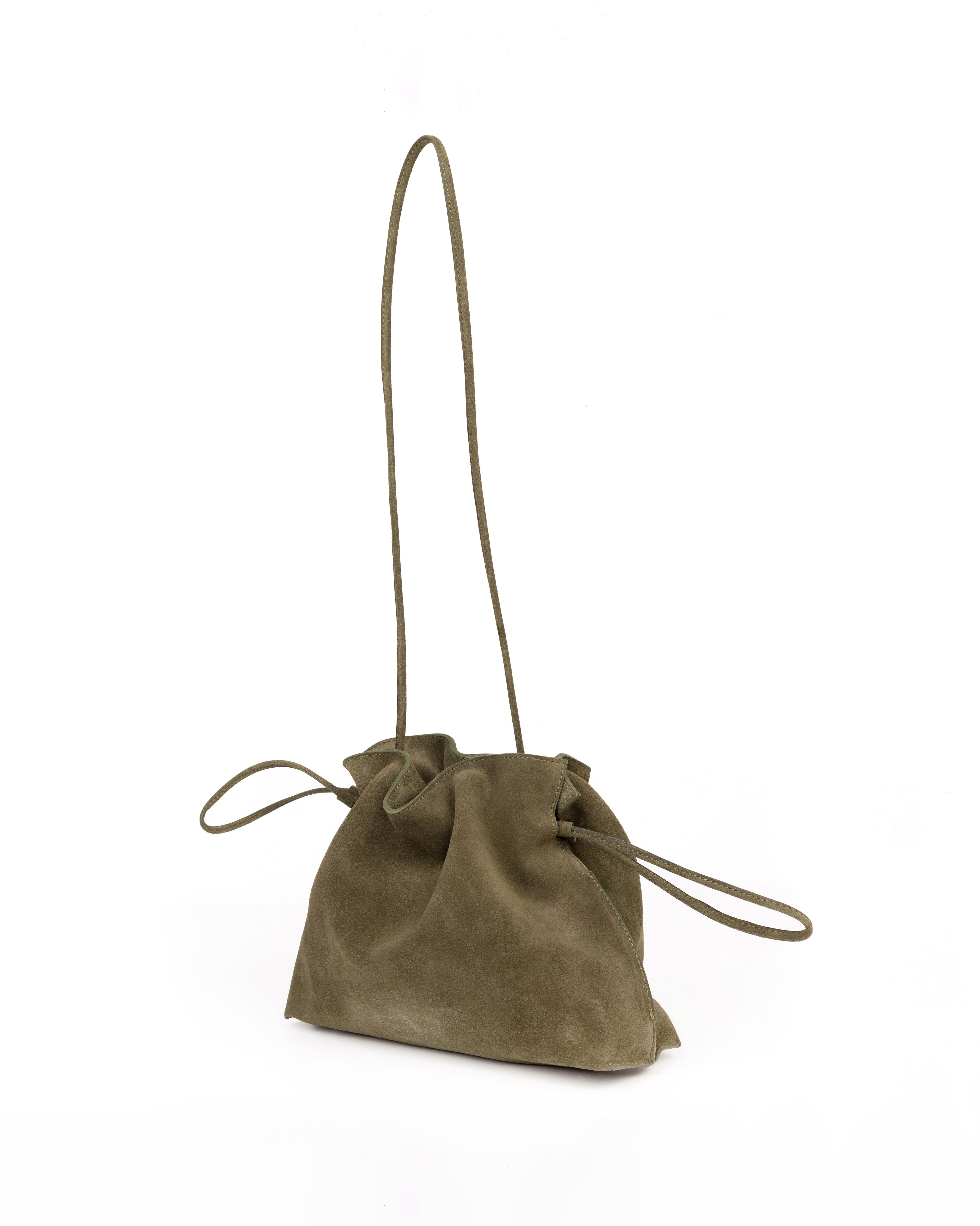 Bolso Antonia Slouchy Piel Gamuza Verde Olivo