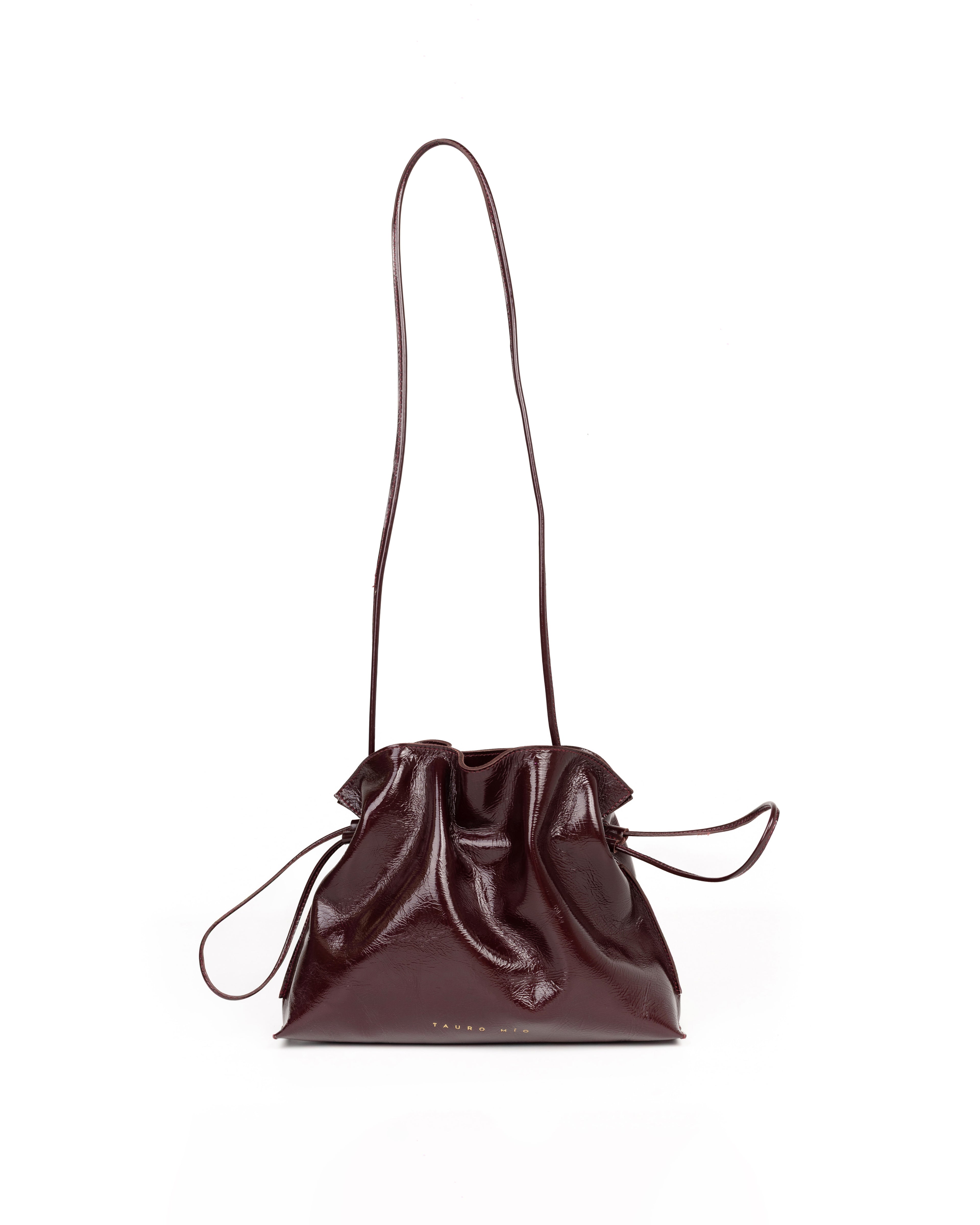 Bolso Antonia Slouchy Piel Charol Vino
