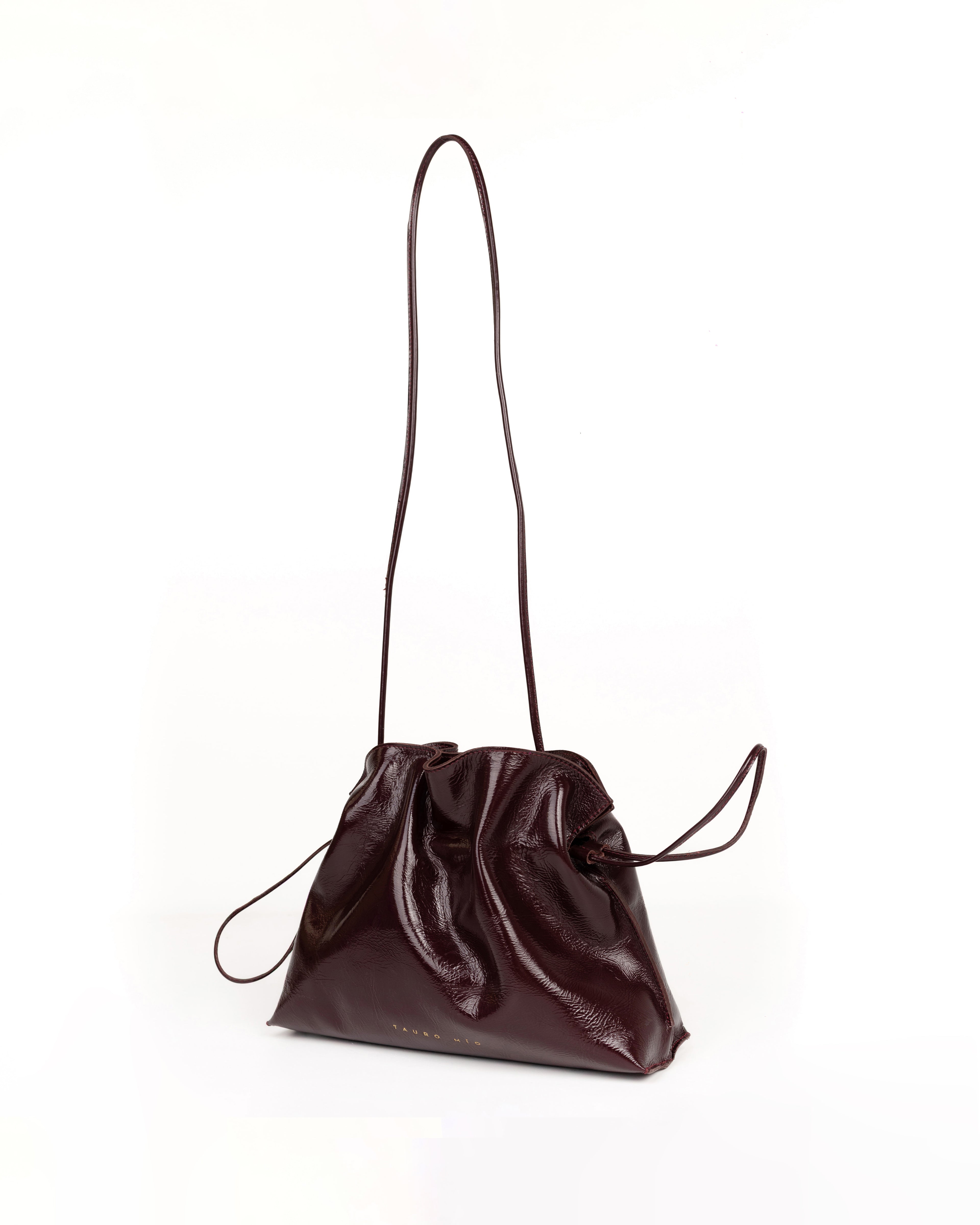 Bolso Antonia Slouchy Piel Charol Vino