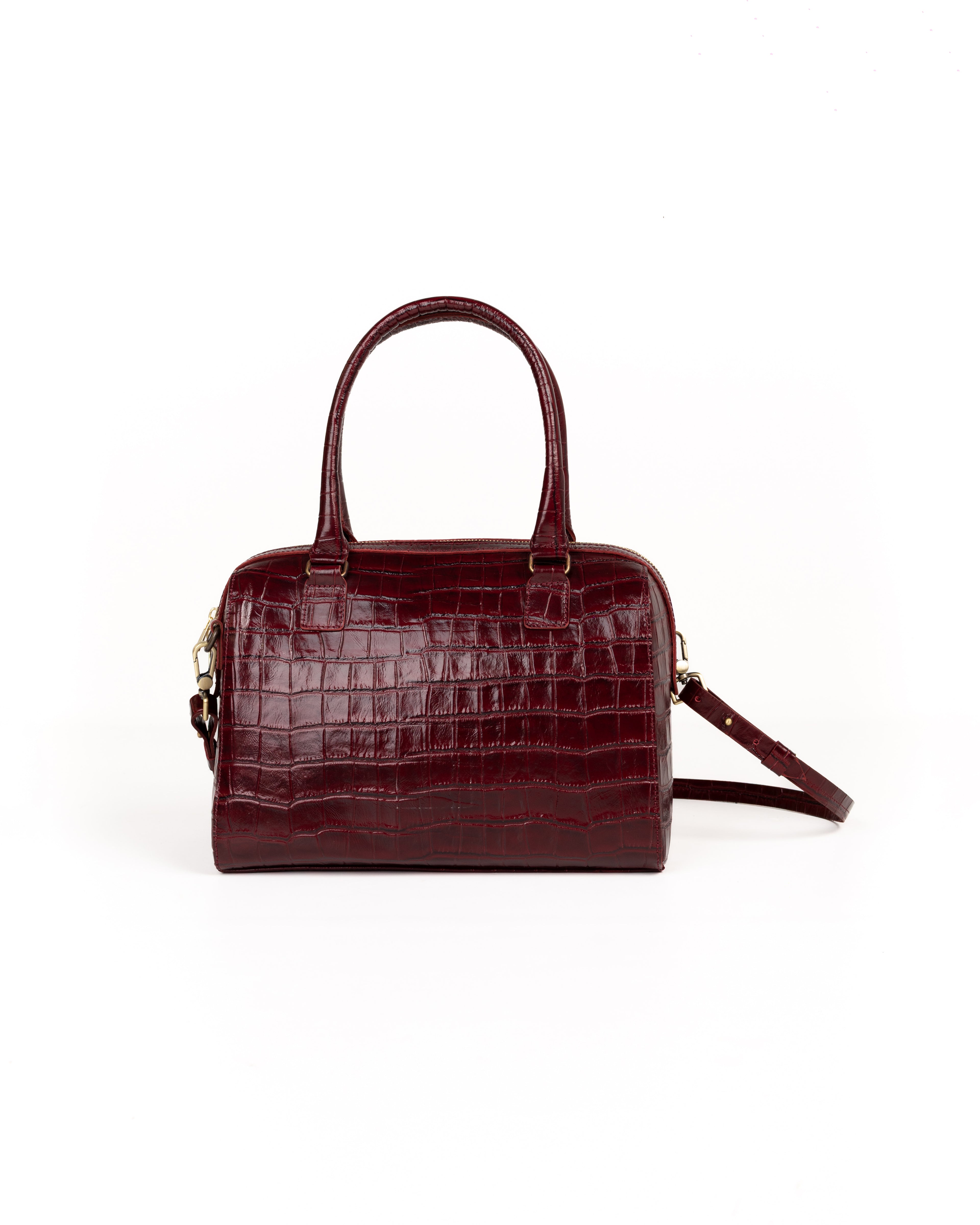 Bolso Bowling Bag Piel Estampado Coco Burdeos