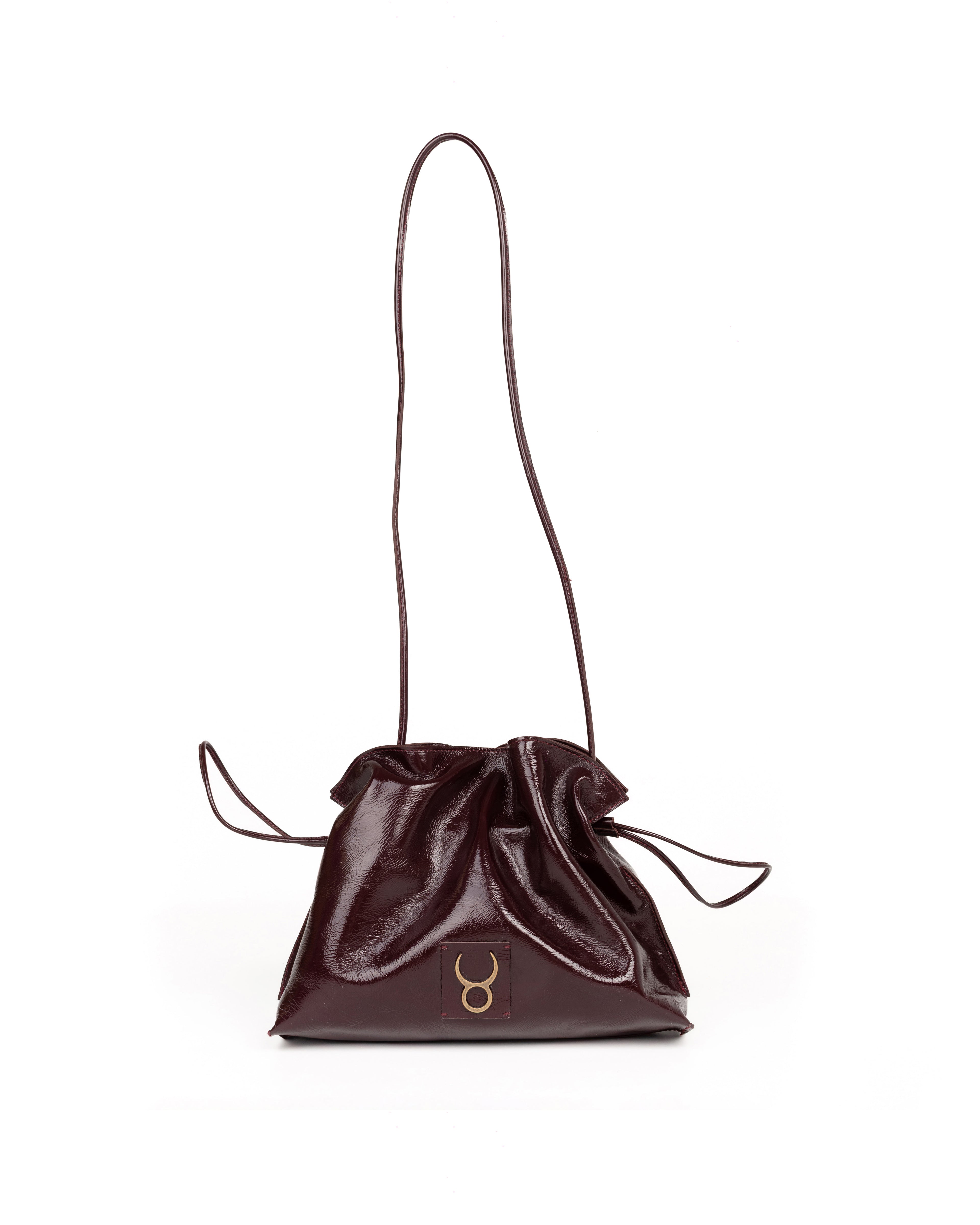 Bolso Antonia Slouchy Piel Charol Vino