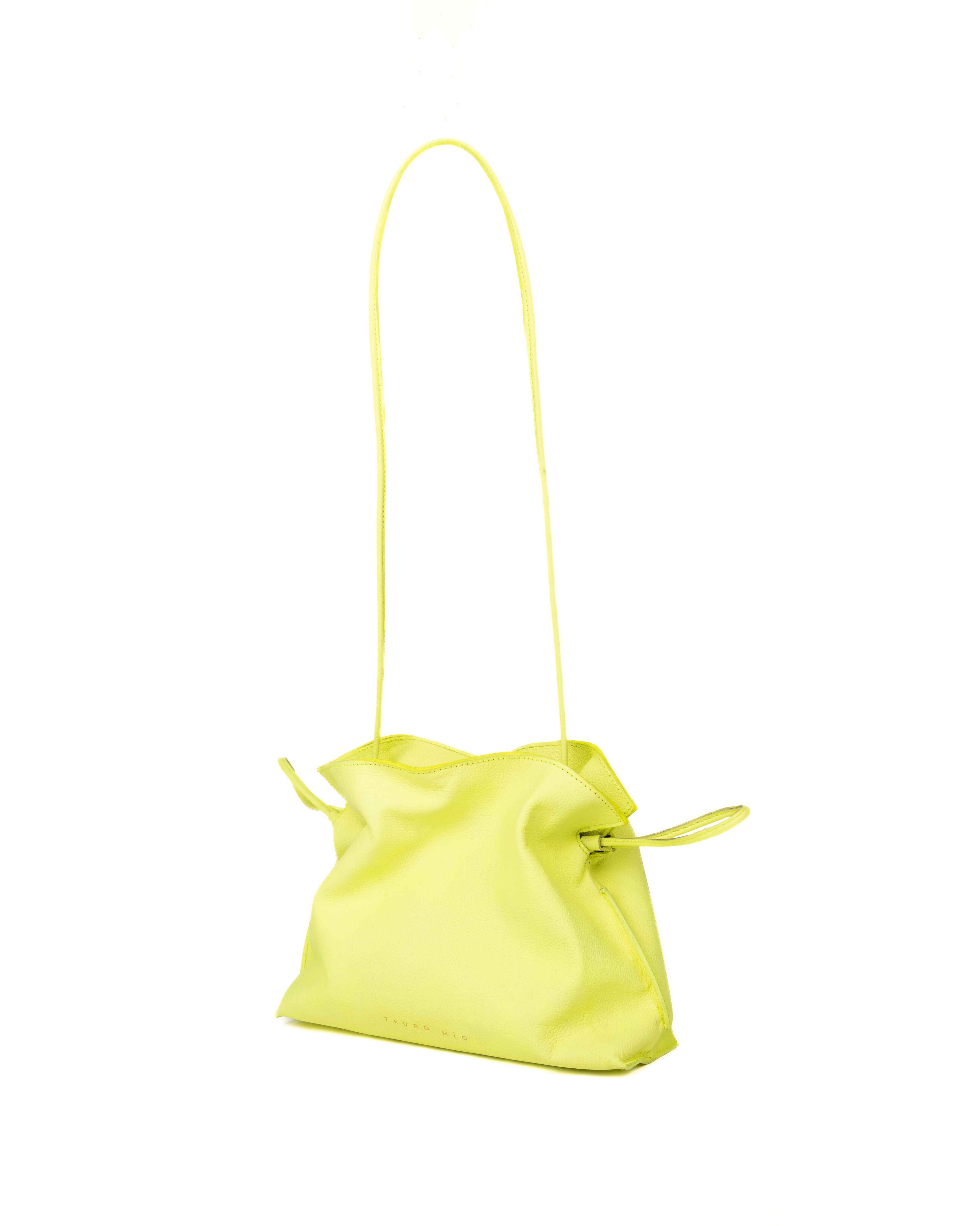 Bolso Antonia Slouchy Piel Amarillo Neón