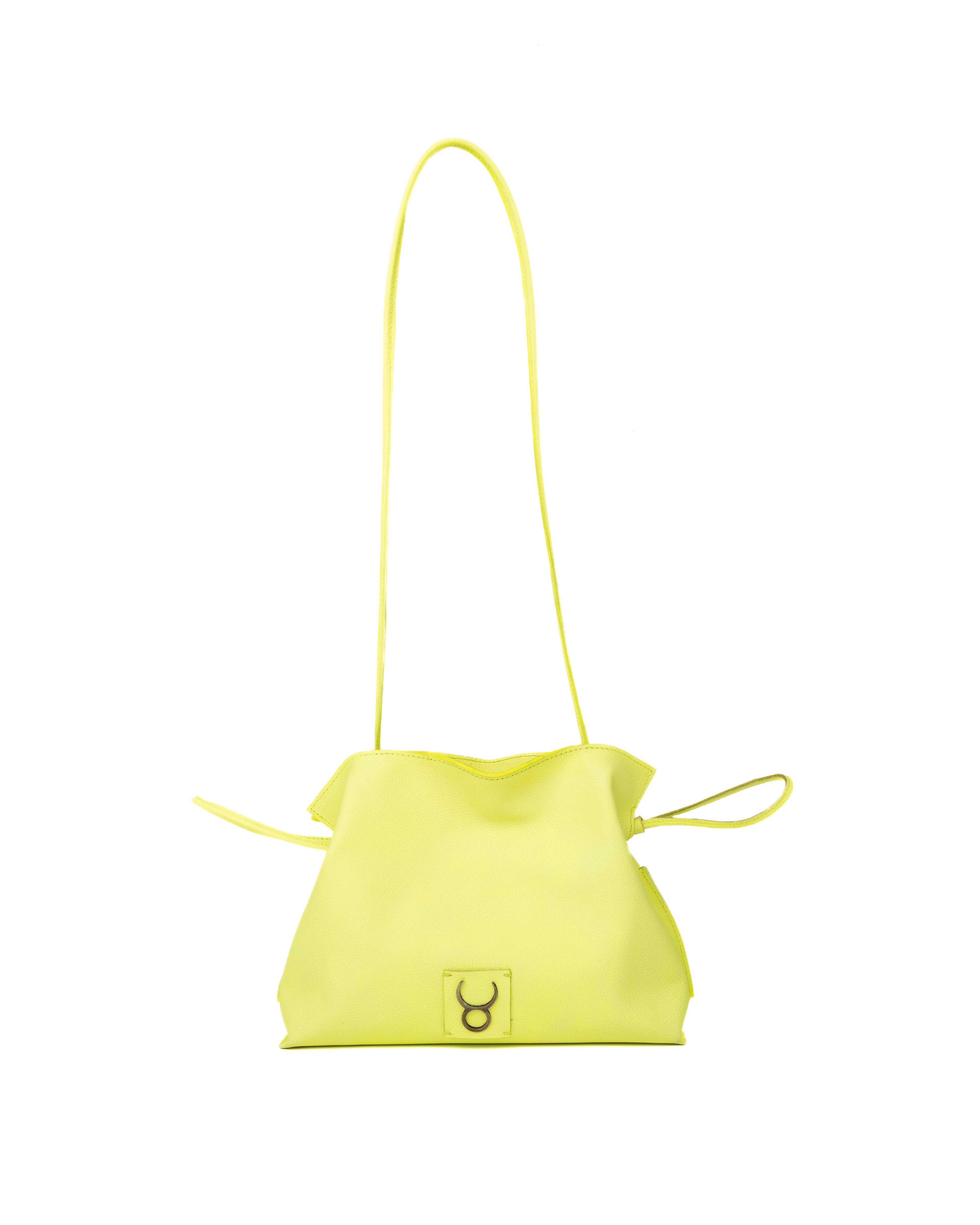 Bolso Antonia Slouchy Piel Amarillo Neón