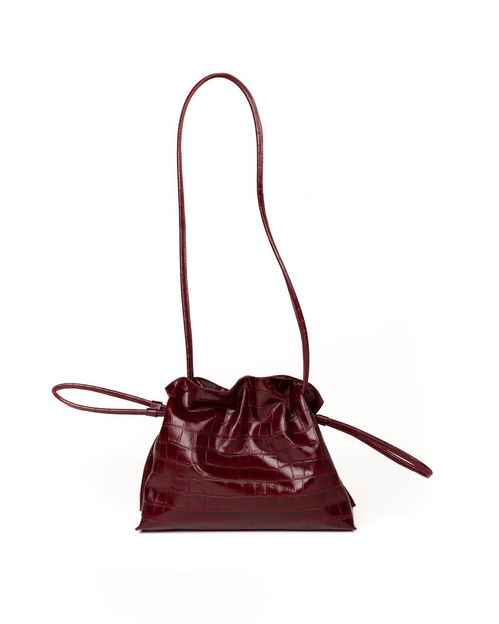 Bolso Antonia Slouchy Piel Estampado Coco Burdeos