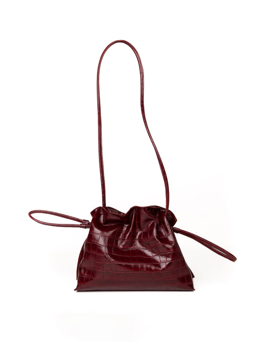 Bolso Antonia Slouchy Piel Estampado Coco Burdeos