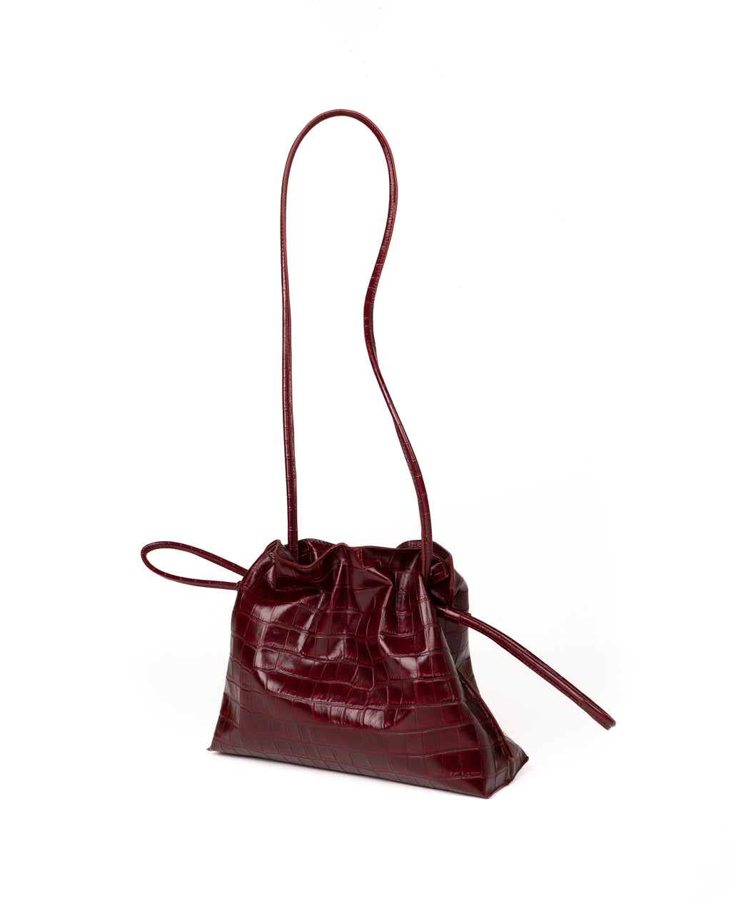 Bolso Antonia Slouchy Piel Estampado Coco Burdeos