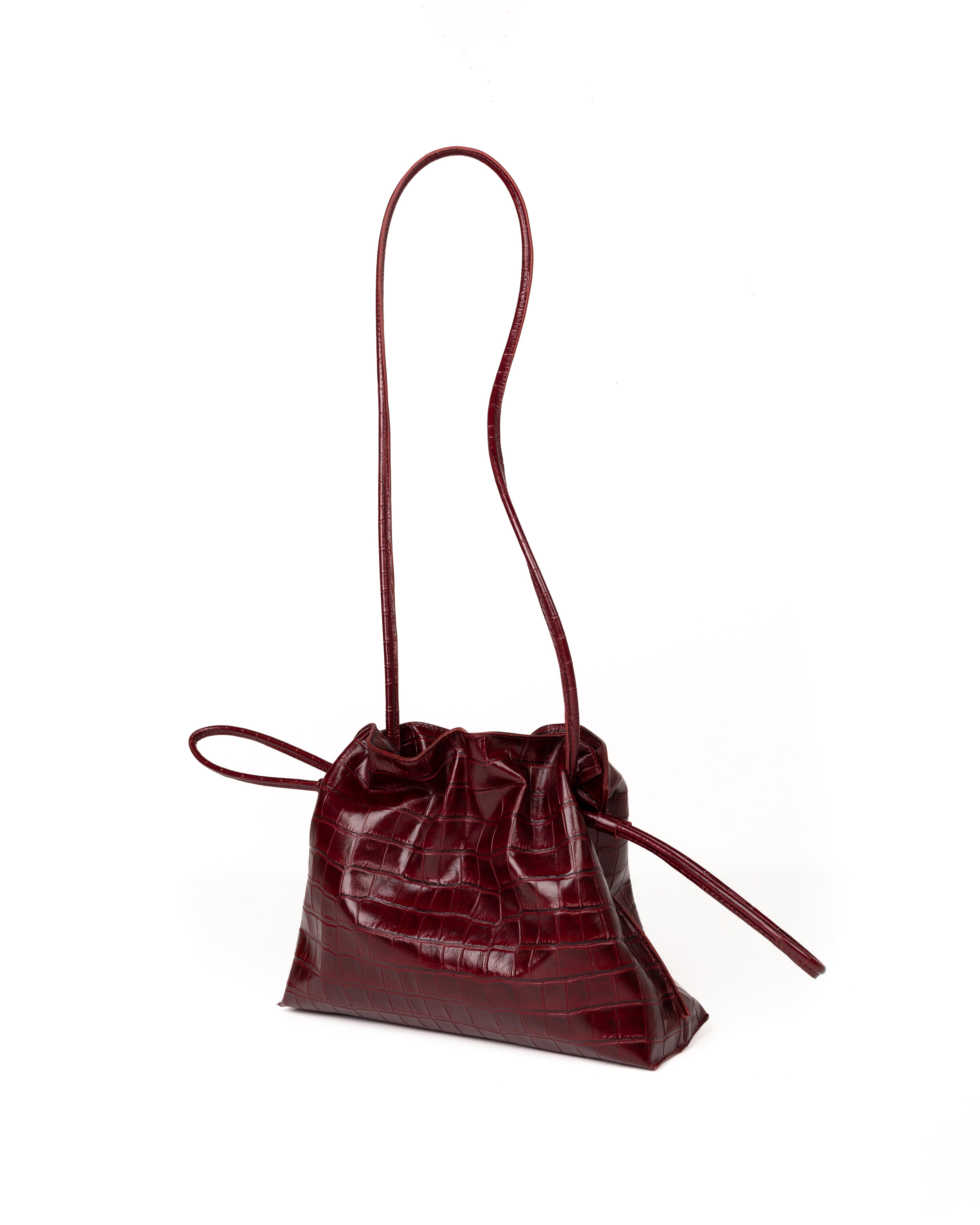 Bolso Antonia Slouchy Piel Estampado Coco Burdeos