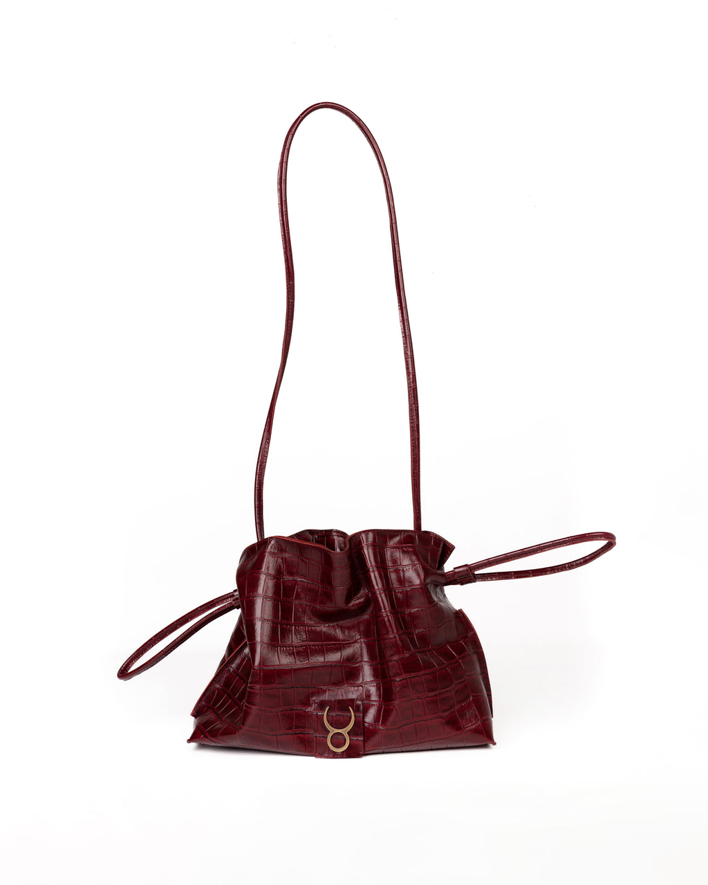 Bolso Antonia Slouchy Piel Estampado Coco Burdeos