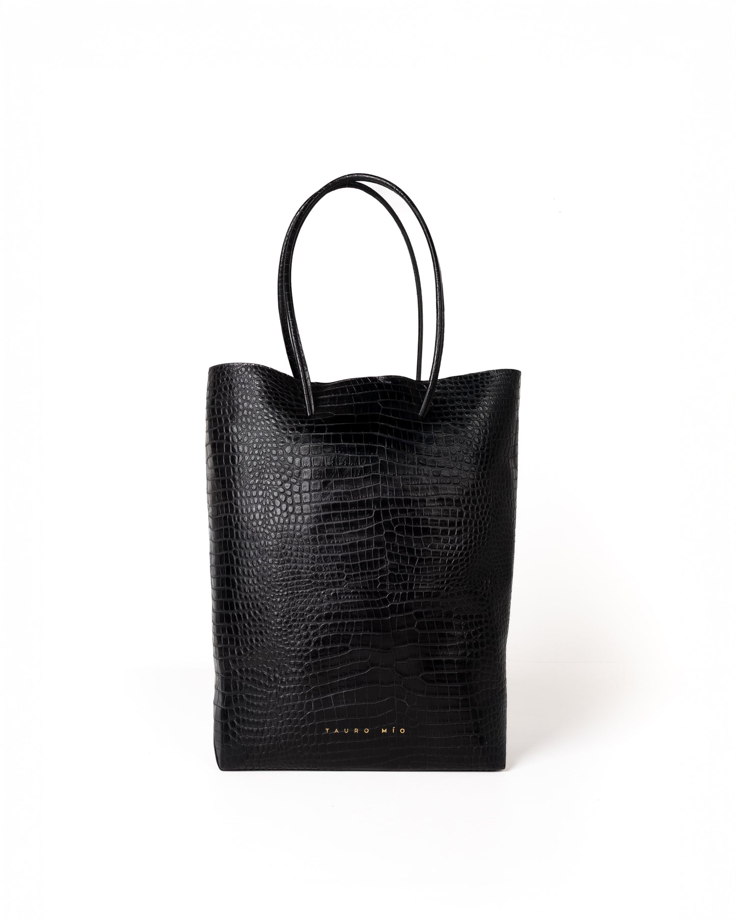 Bolso Square Bag Piel Estampado Aligator Negro