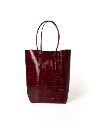 Bolso Square Bag Piel Estampado Coco Burdeos