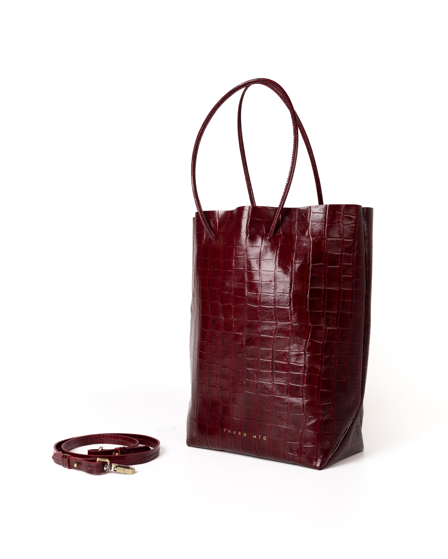 Bolso Square Bag Piel Estampado Coco Burdeos