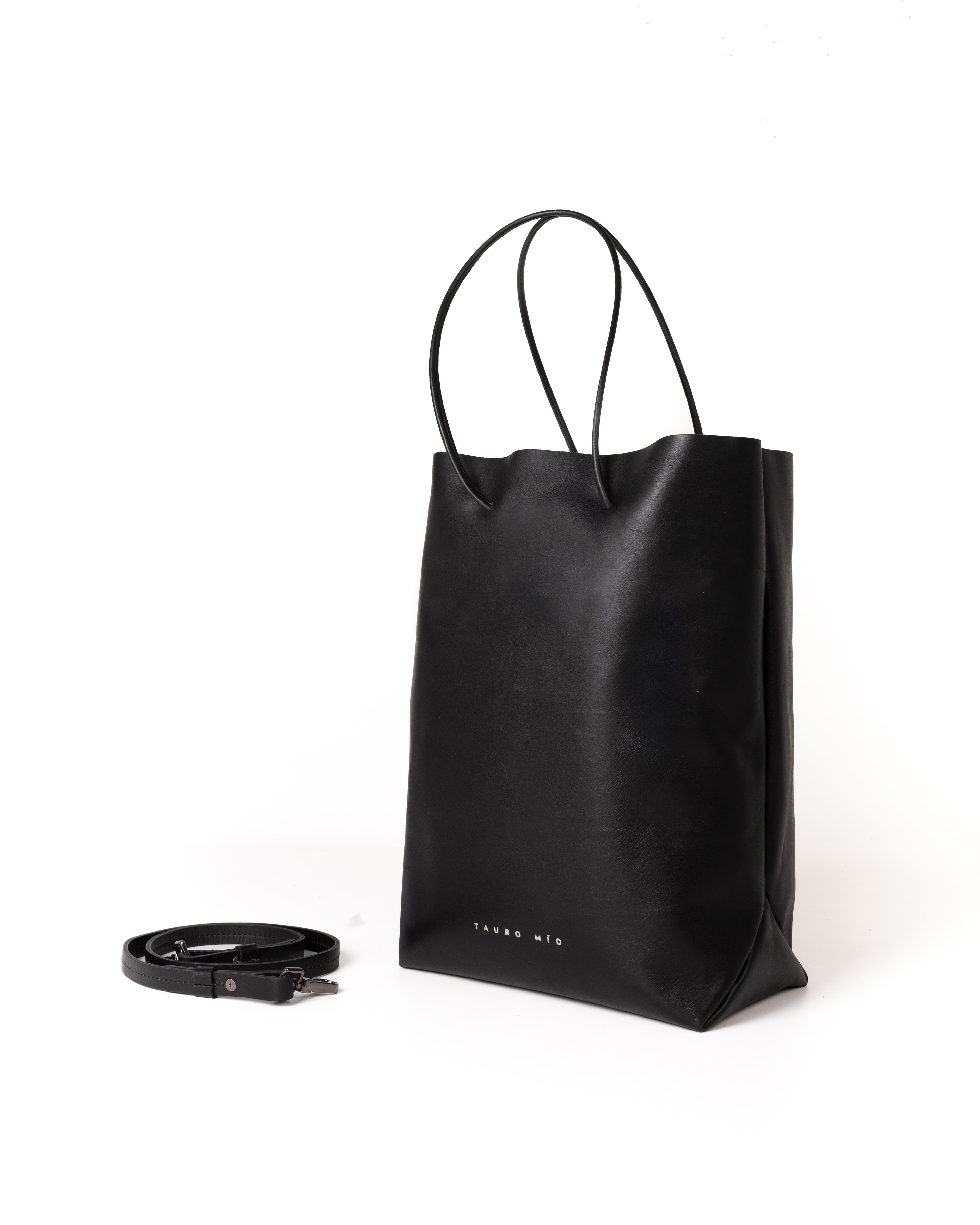 Bolso Square Bag Piel Negro Mate Minimal Edition