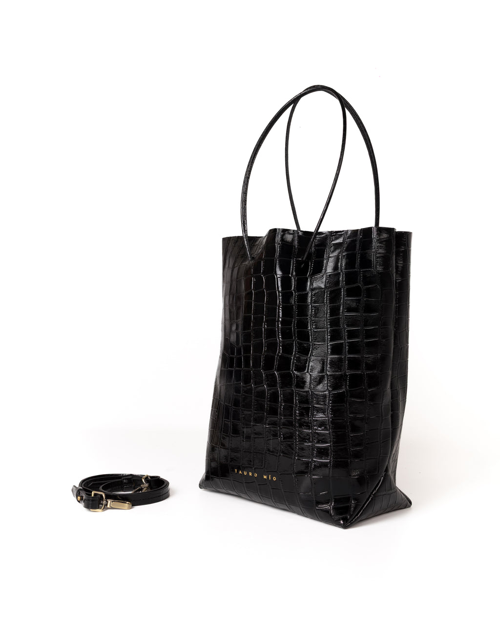 Bolso Square Bag Piel Estampado Coco Negro