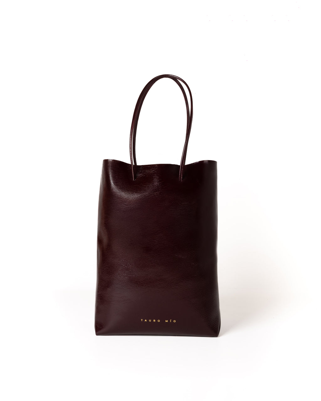 Bolso Square Bag Piel Charol Vino