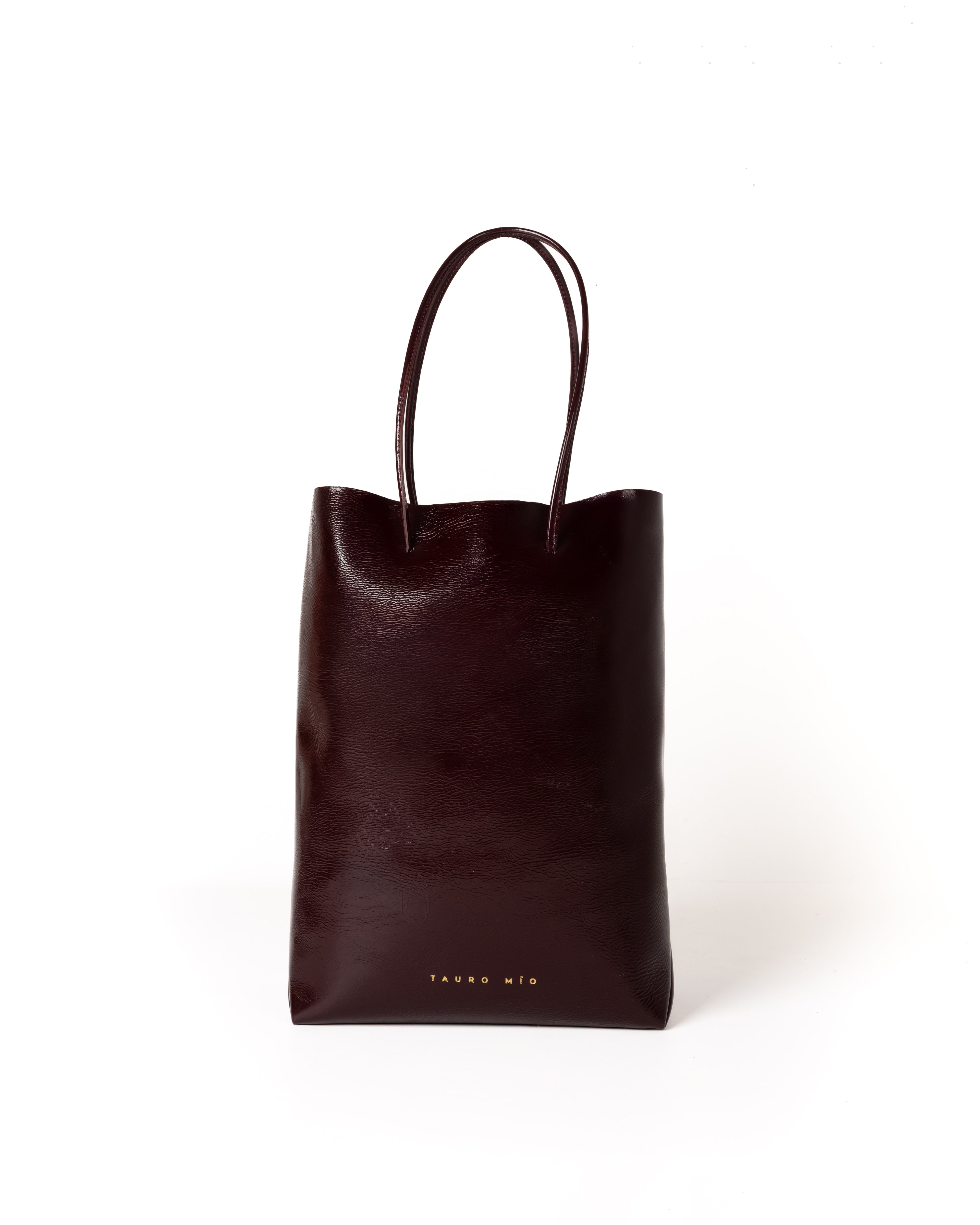 Bolso Square Bag Piel Charol Vino