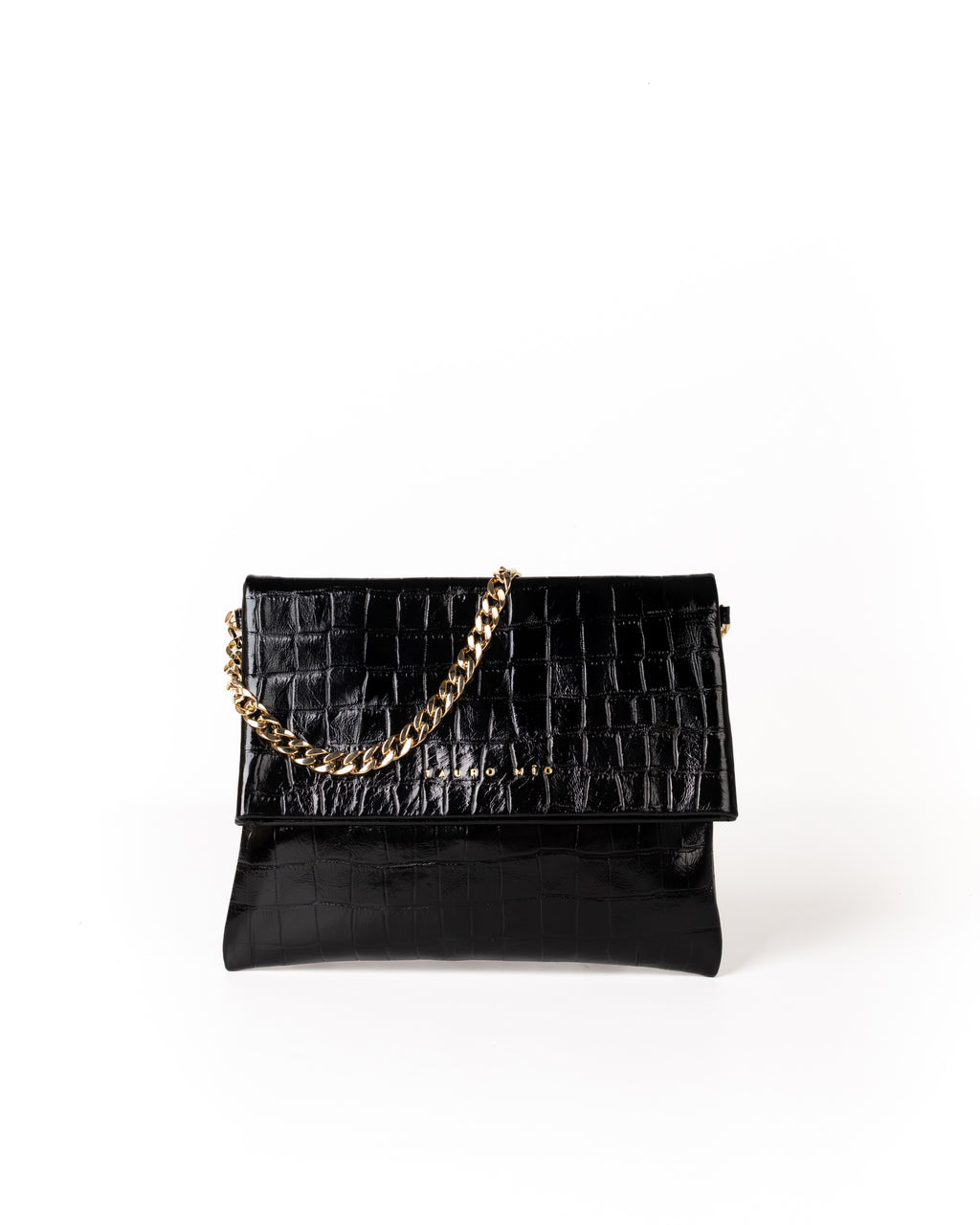 Coco Clutch Piel Estampado Coco Negro